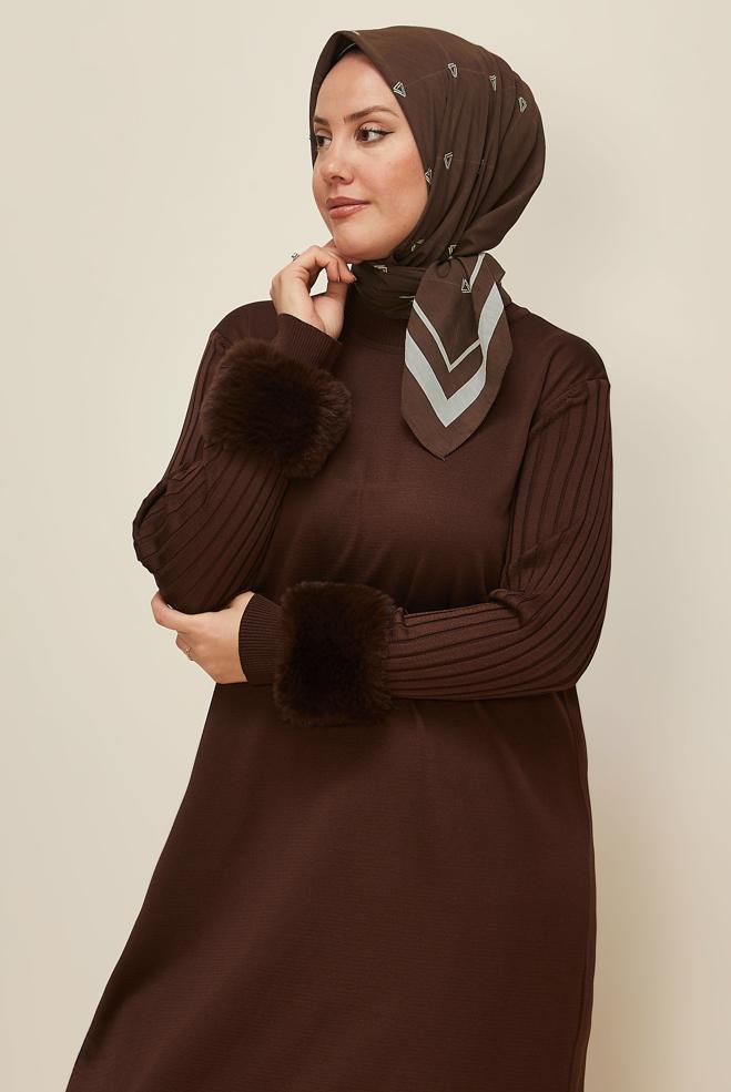 Vêtements hijab BRUN ÉCHARPE ALVINA EN VISCOSE 8609 - ALVİNA