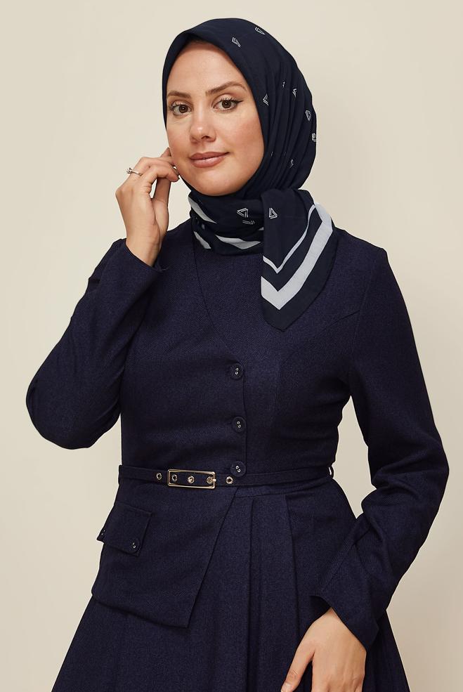 Vêtements hijab BLEU MARINE ÉCHARPE ALVINA EN VISCOSE 8609 - ALVİNA