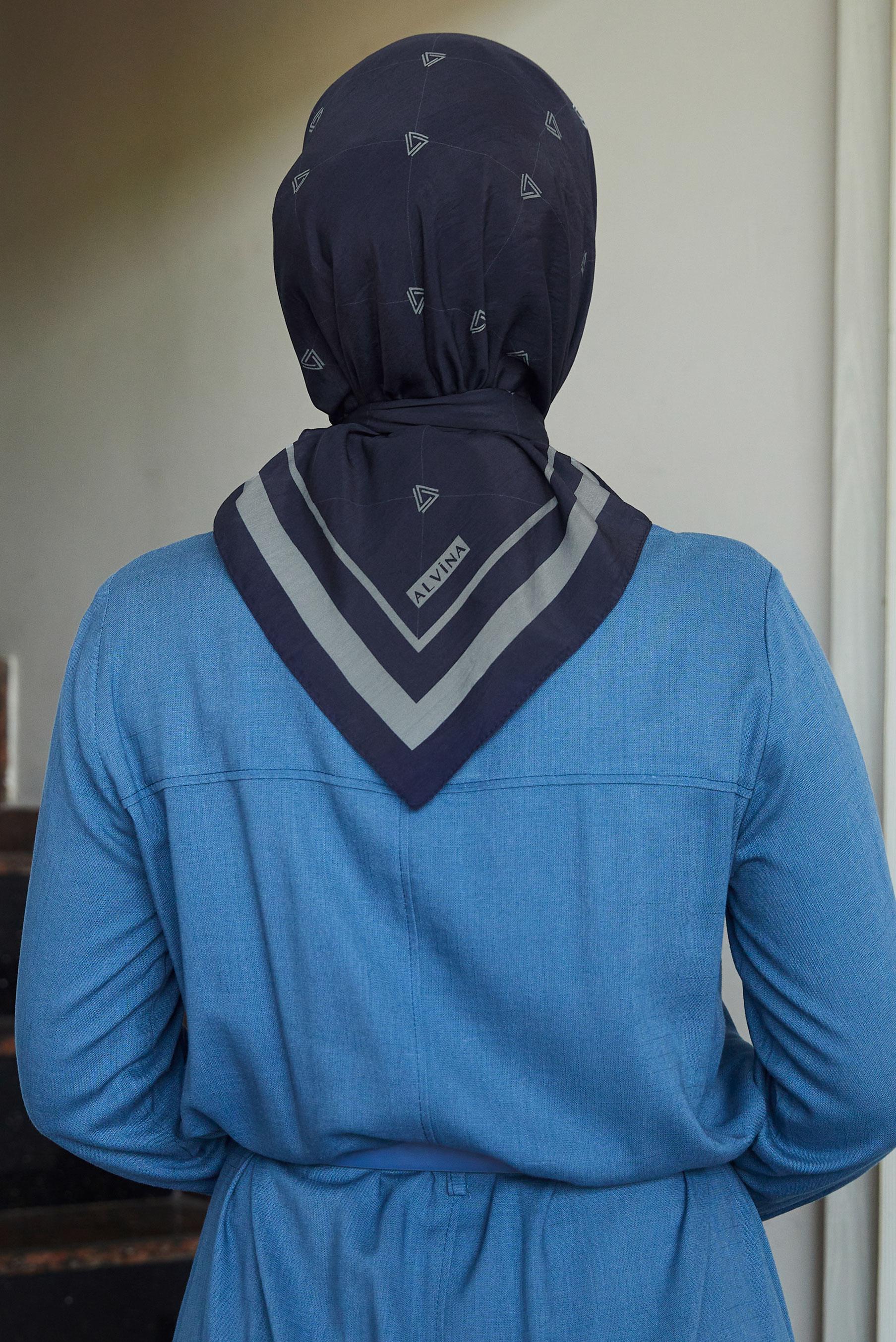 Tesettür giyim LACİVERT ALVİNA VİSKON EŞARP 8609
