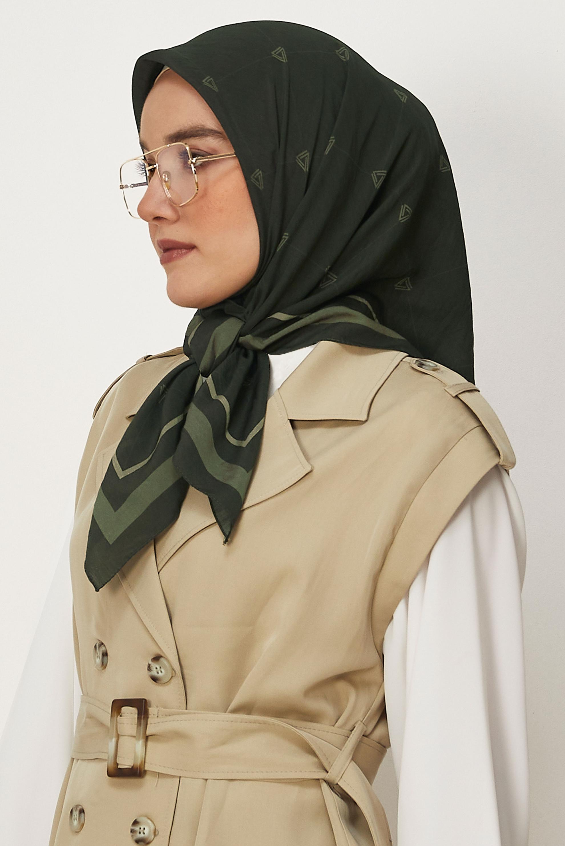 Tesettür giyim YEŞİL ALVİNA VİSKON EŞARP 8609