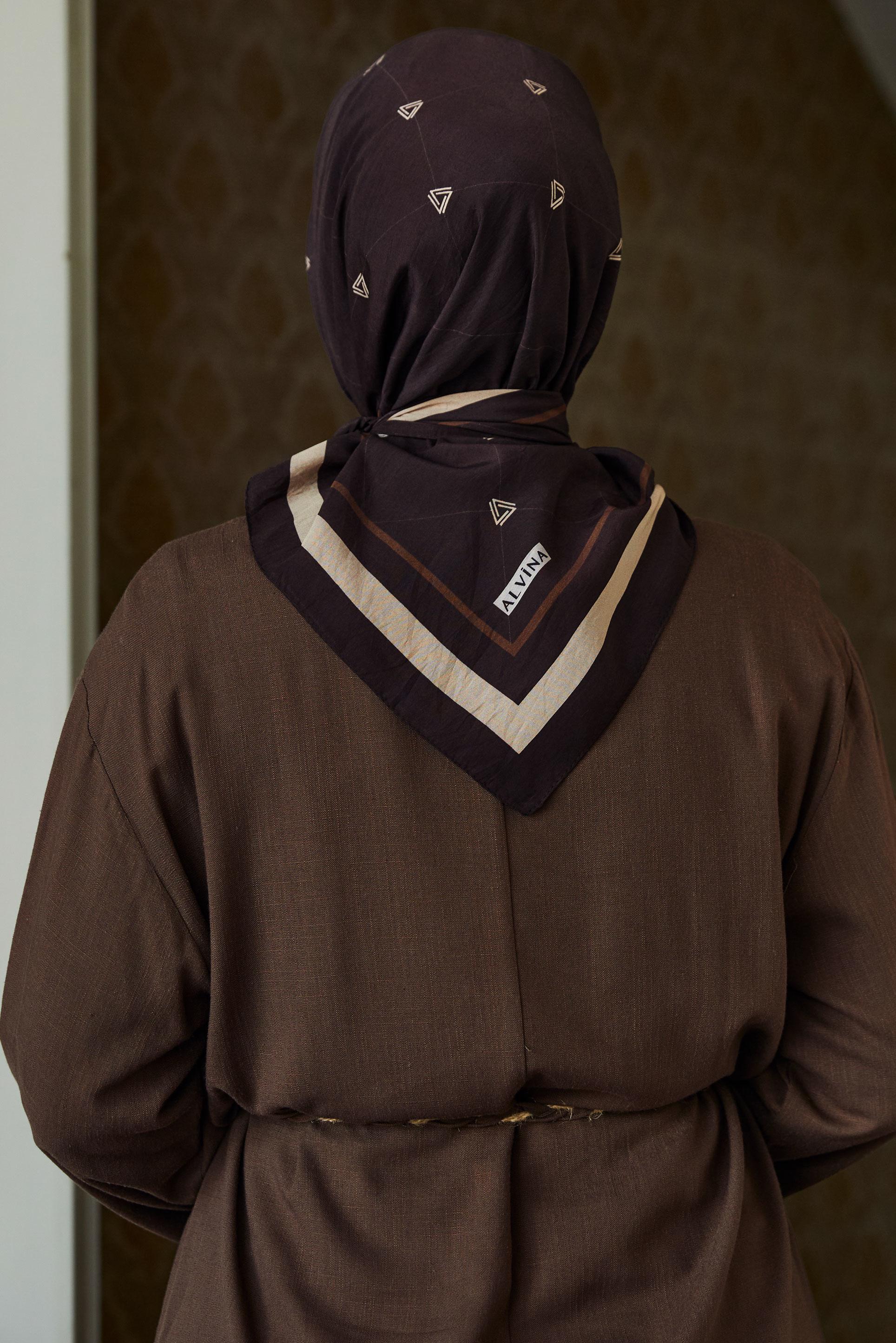 Tesettür giyim KAHVE ALVİNA VİSKON EŞARP 8609