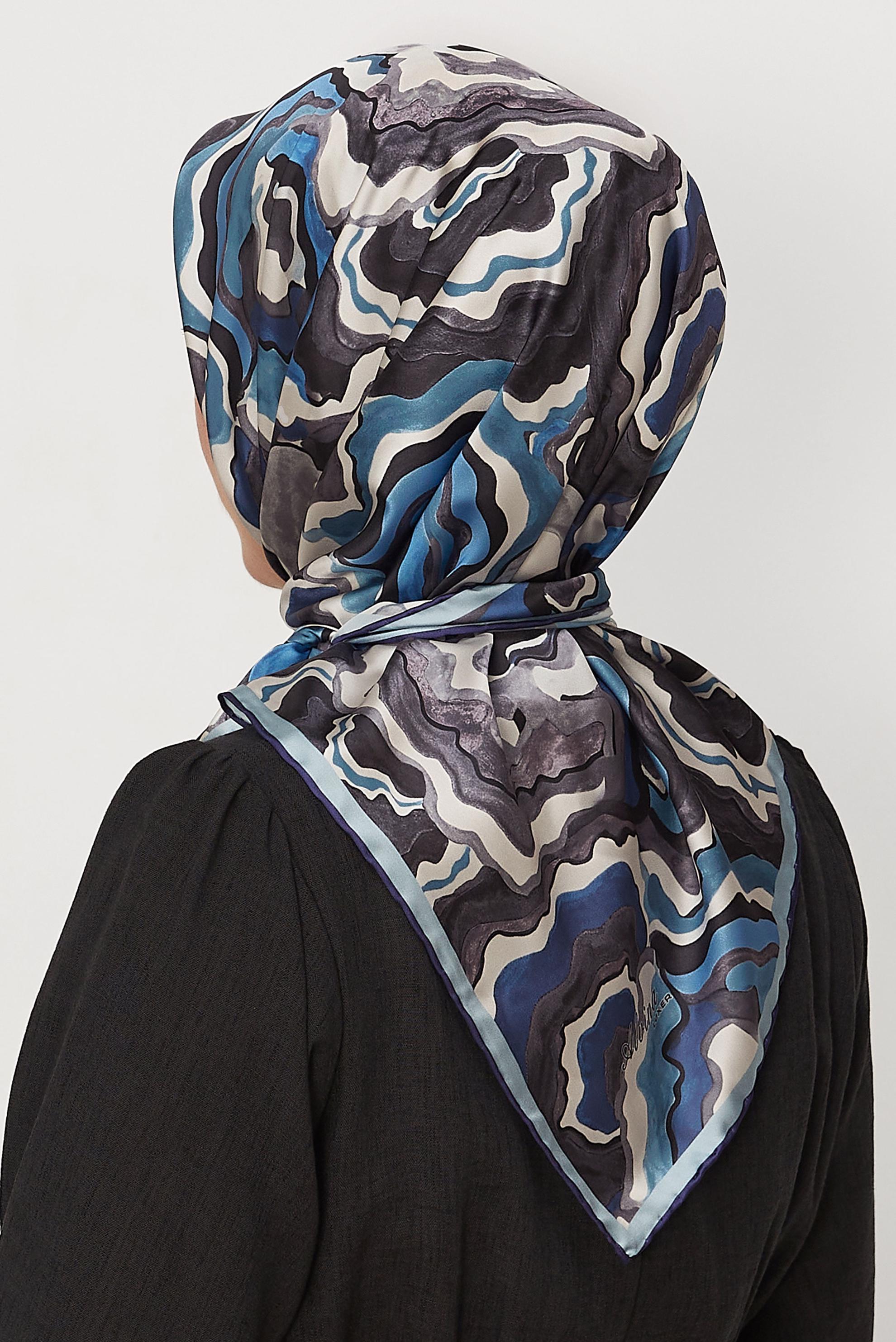 Hijab clothing BLUE ALVINA PATTERNED SCARF 8614