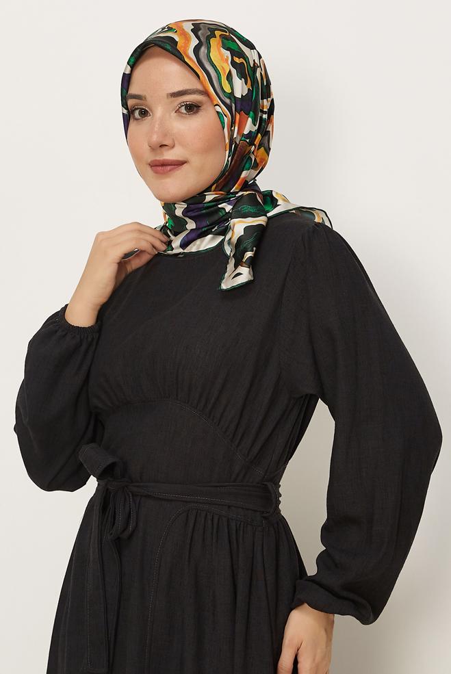 Vêtements hijab VERT ALVINA ÉCHARPE À MOTIF 8614 - ALVİNA