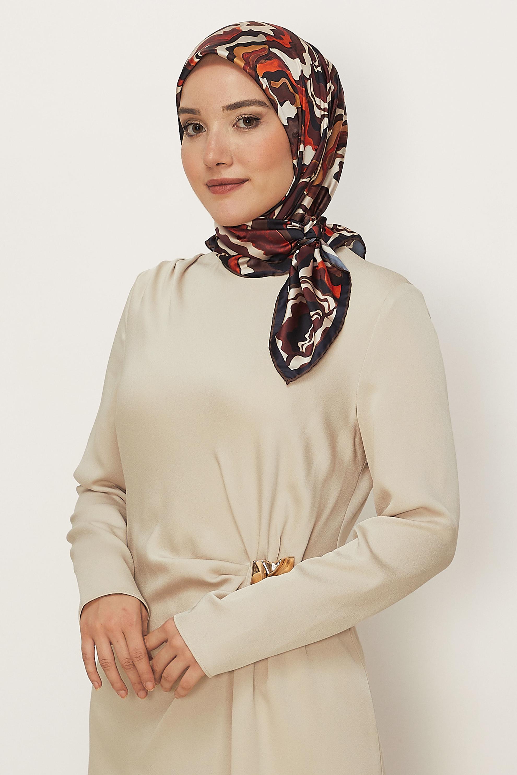 Vêtements hijab BEIGE ALVINA ÉCHARPE À MOTIF 8614