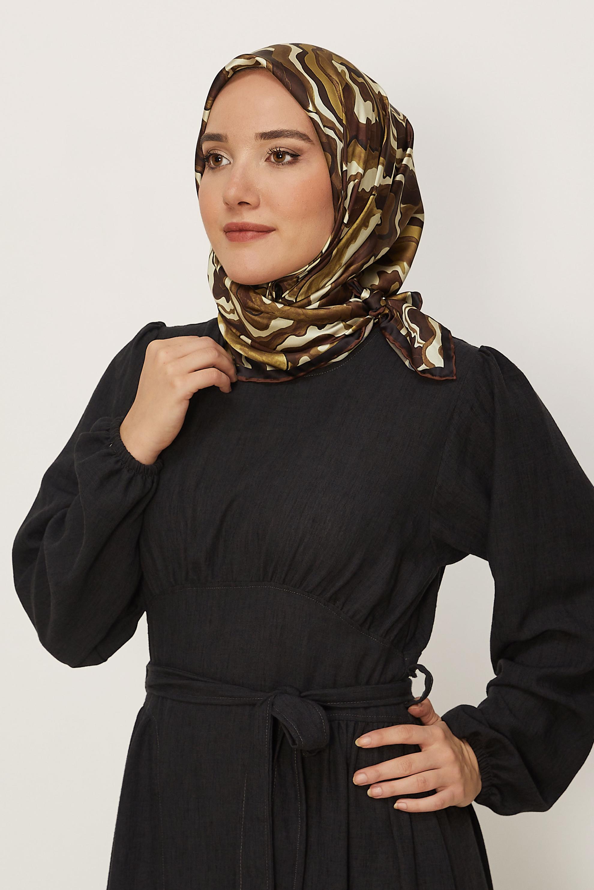 Vêtements hijab BRUN ALVINA ÉCHARPE À MOTIF 8614