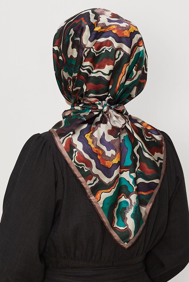 Hijab clothing MINK ALVINA PATTERNED SCARF 8614 - ALVİNA