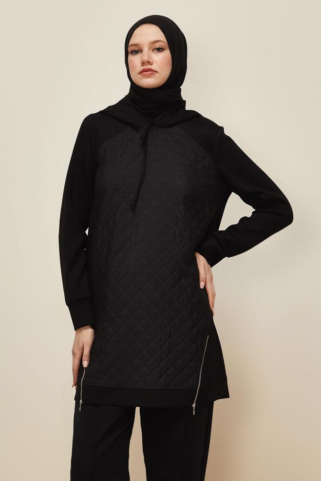 Hijab clothing BLACK 45181 CHAKRA EŞOFMAN TUNİK 38-46 TEK 40 - ALVİNA