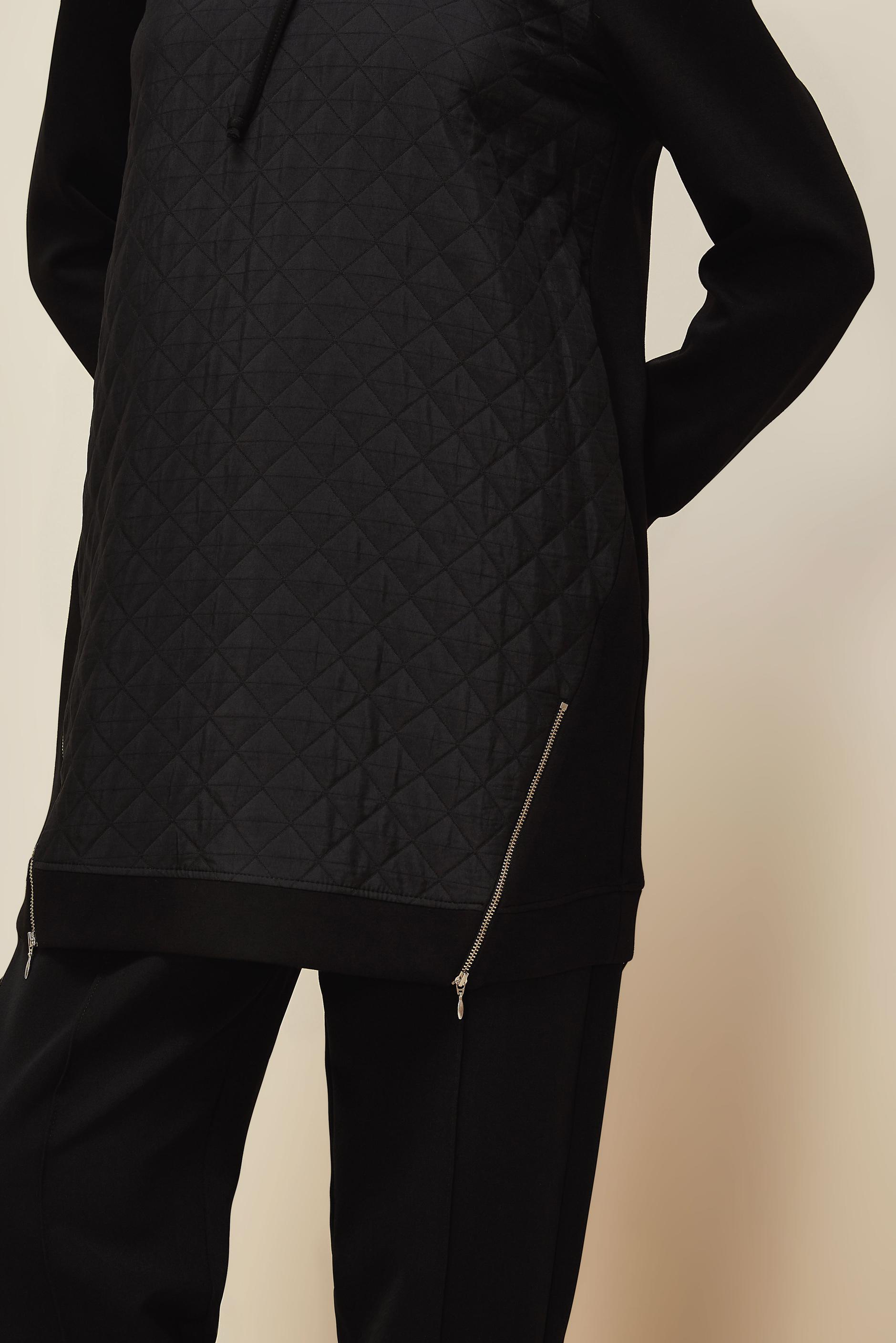 Tesettür giyim SİYAH KAPÜŞONLU EŞOFMAN TUNİK 45181