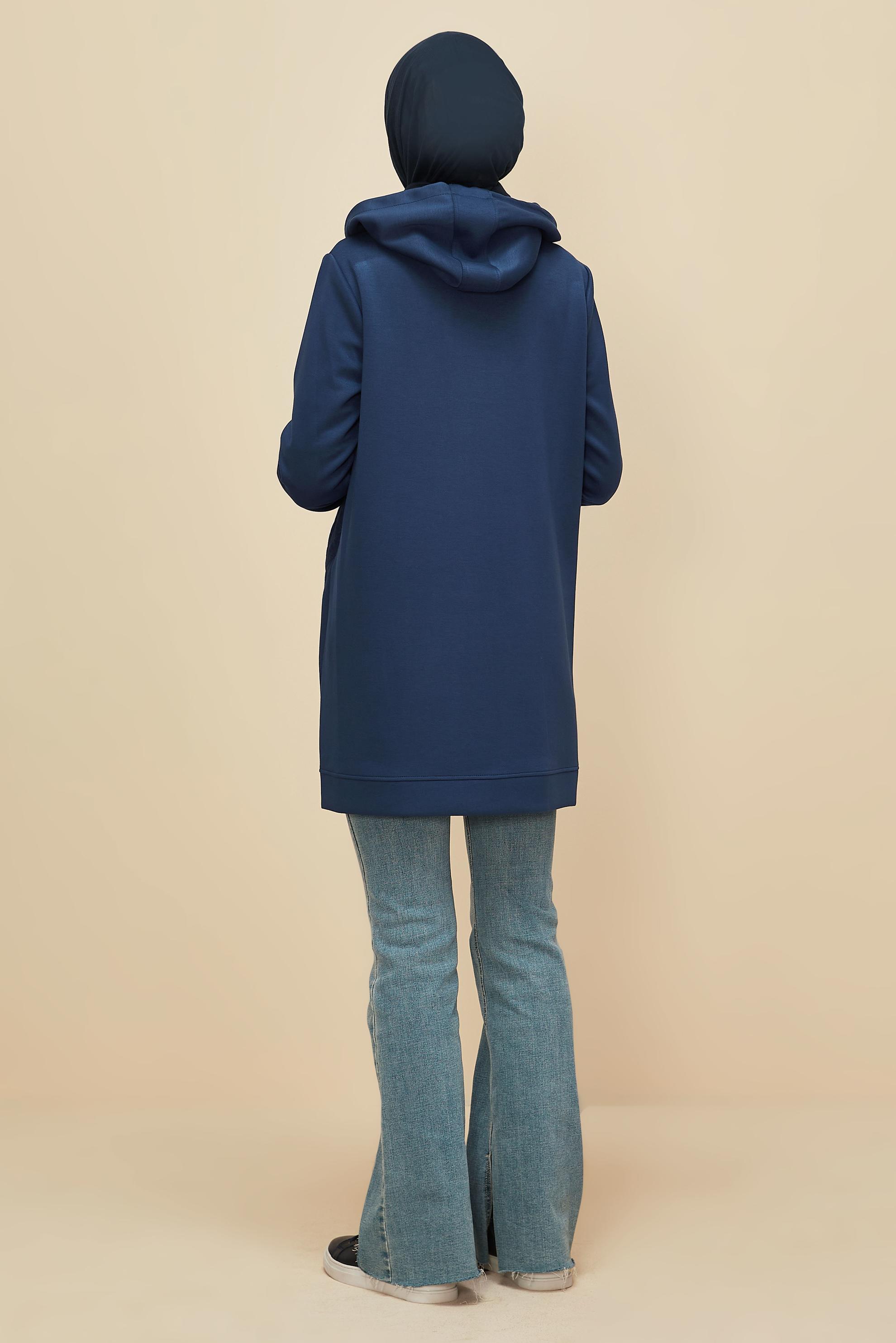 Vêtements hijab BLEU MARINE TUNIQUE DE SURVÊTEMENT À CAPUCHE 45181