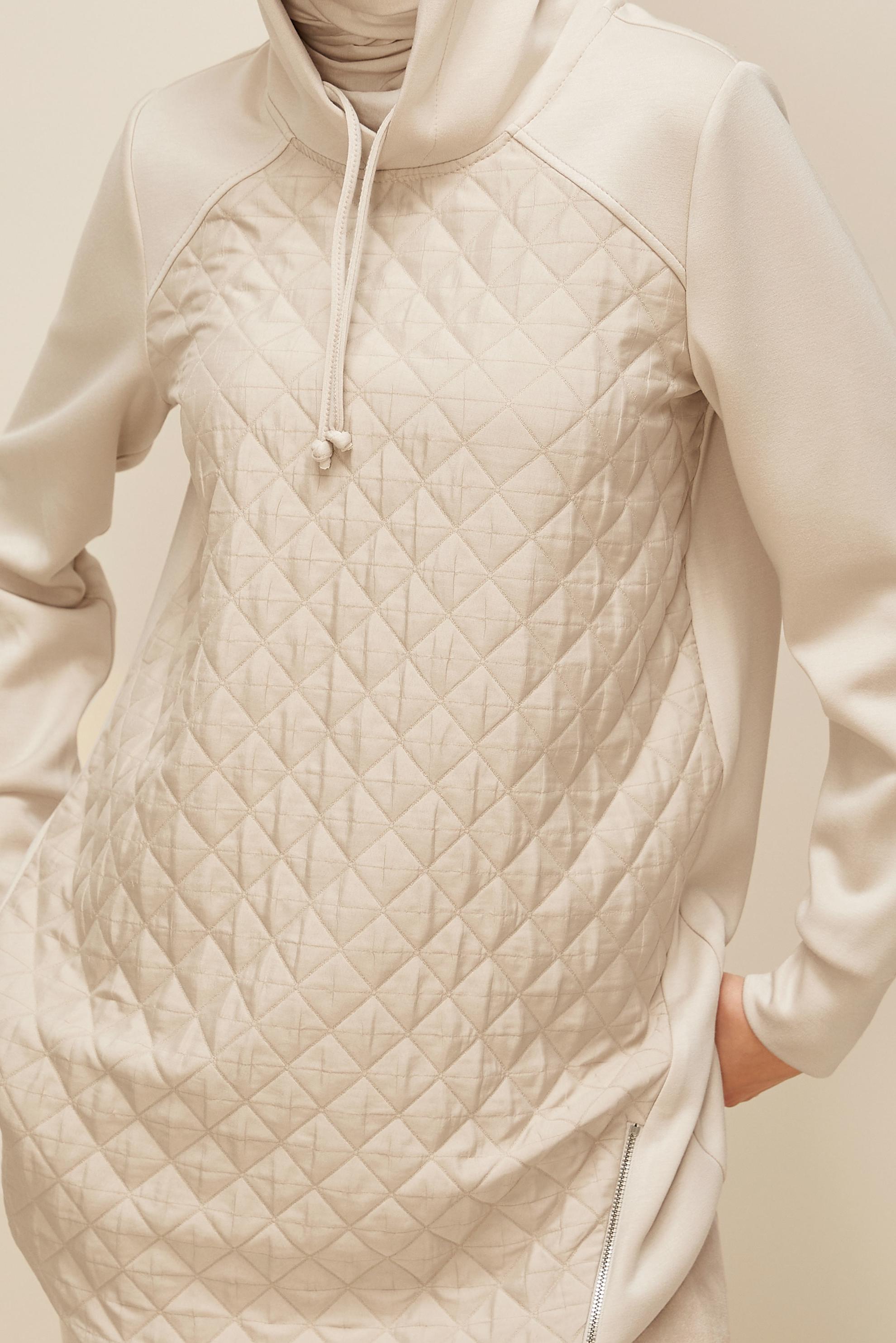 Vêtements hijab ÉCRUE TUNIQUE DE SURVÊTEMENT À CAPUCHE 45181