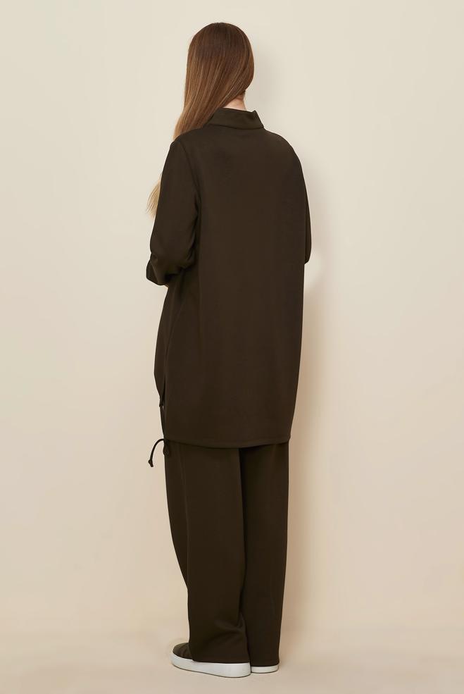 Tesettür giyim KAHVE PANTOLONLU EŞOFMAN TAKIMI 45205 - ALVİNA
