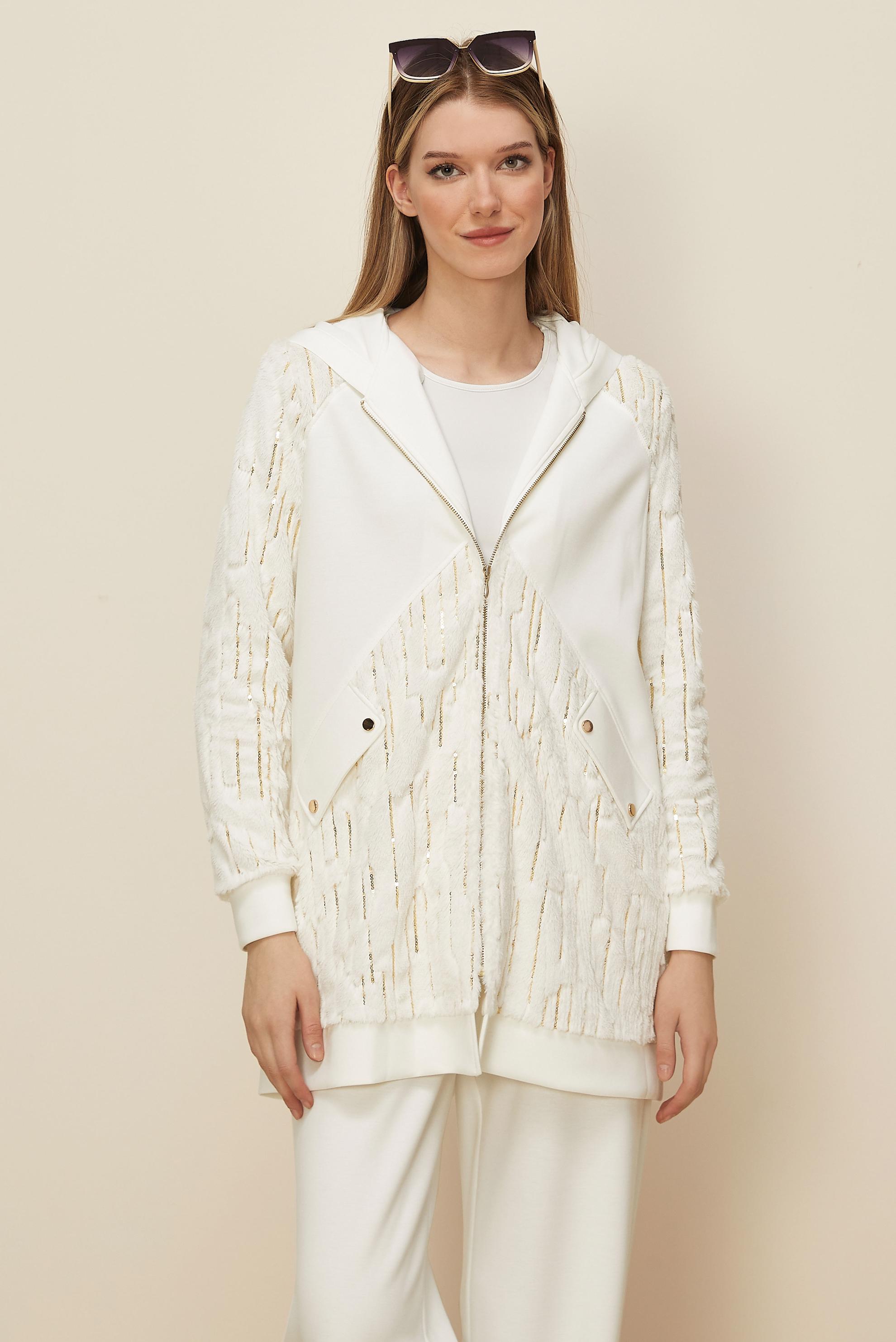 Tesettür giyim BEYAZ PUL DETAYLI EŞOFMAN TAKIMI 45263