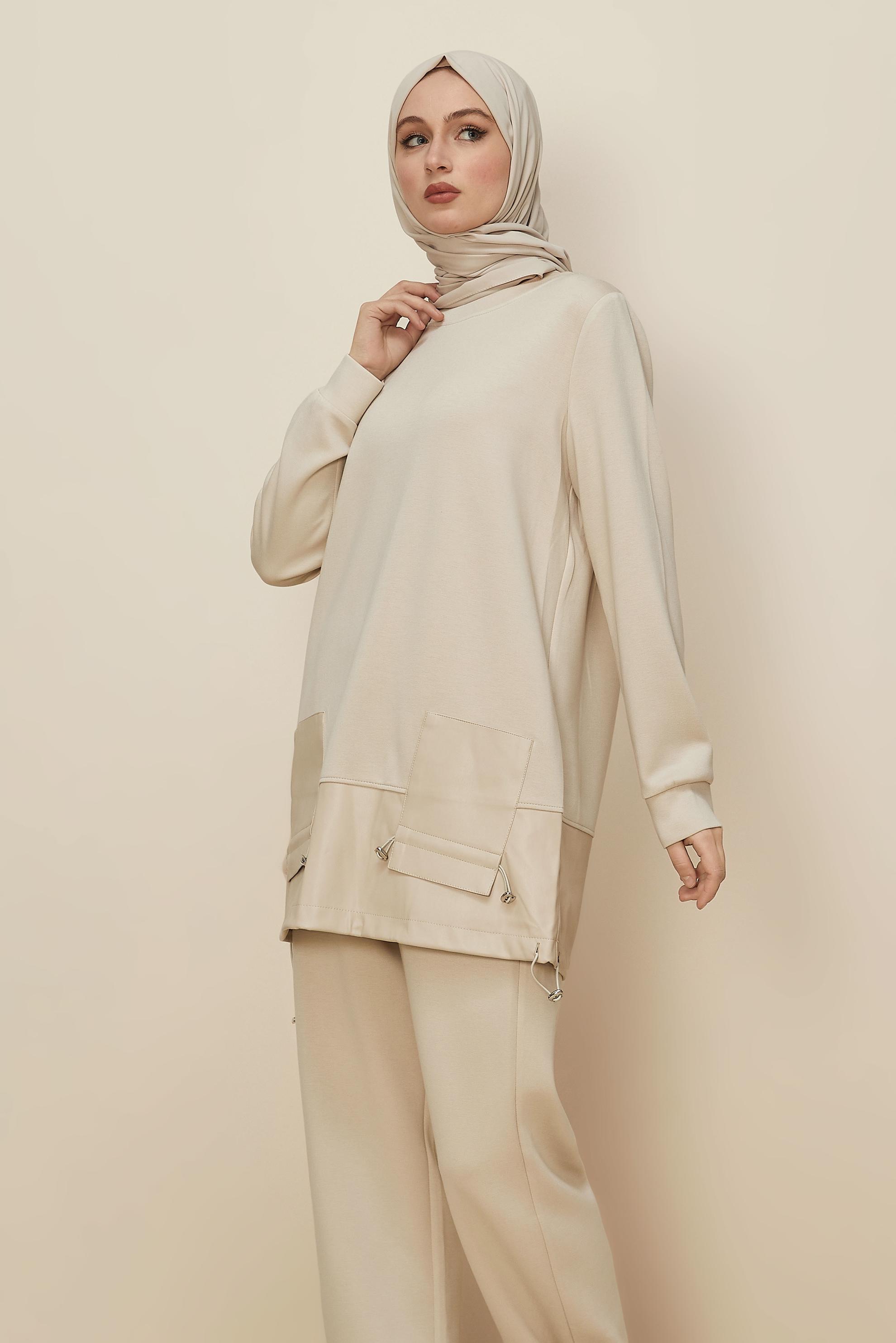 Hijab clothing BEIGE TRACKSUIT WITH PANTS 45288