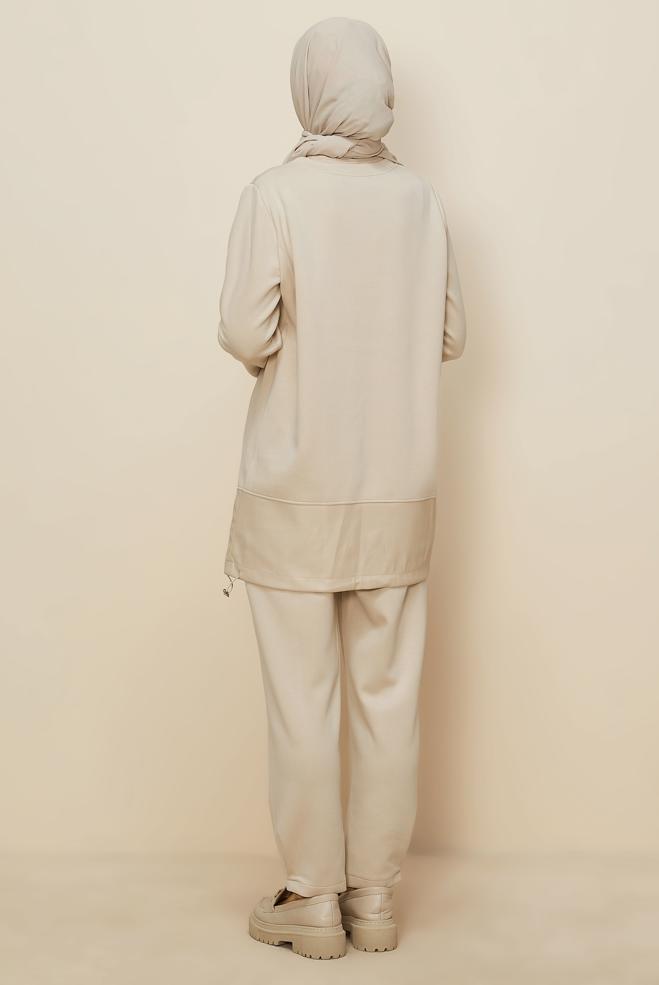Hijab clothing BEIGE 45288 8525 2 Lİ PANT.EŞOF.TK.38-44 TEK 40 - ALVİNA