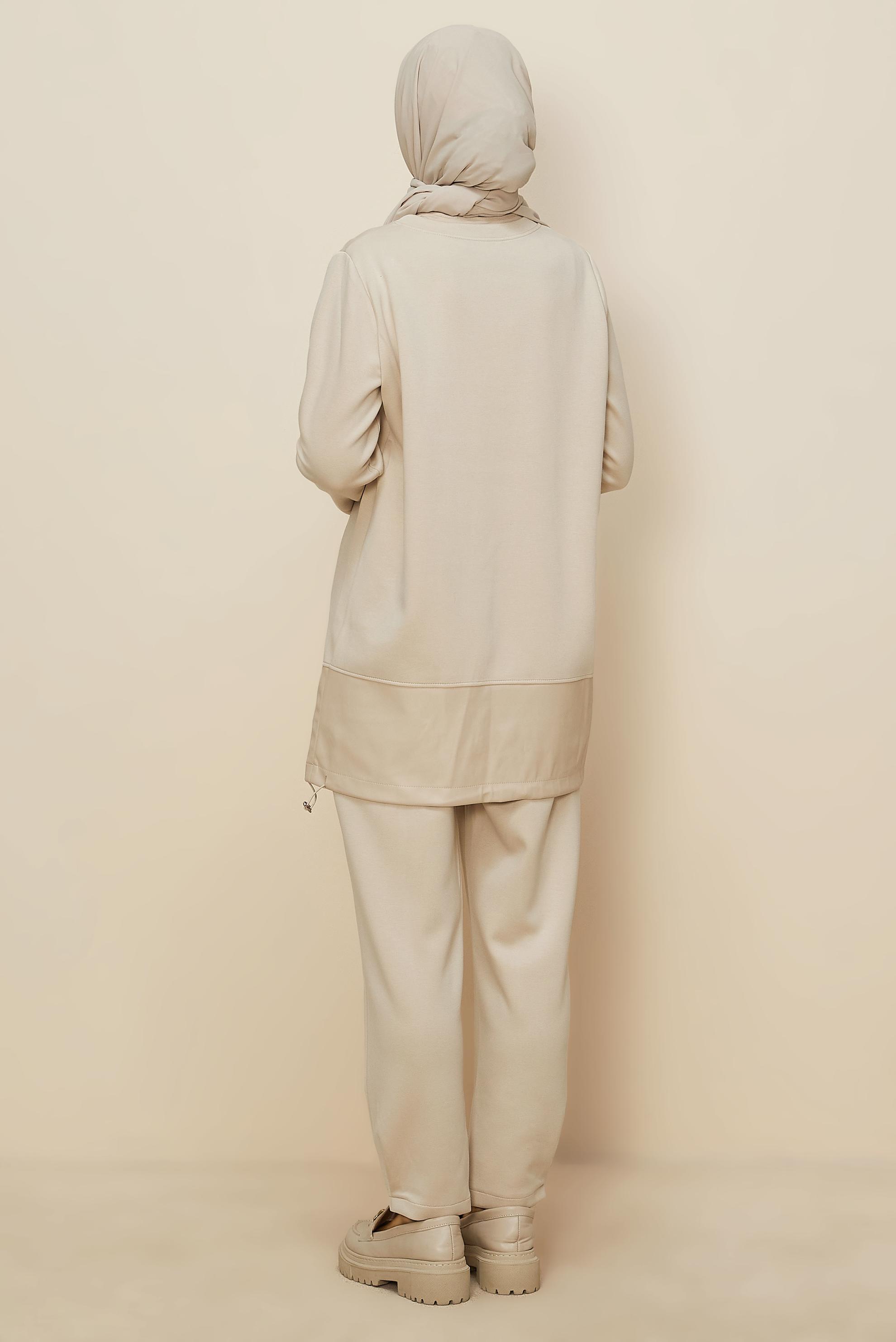 Hijab clothing BEIGE TRACKSUIT WITH PANTS 45288