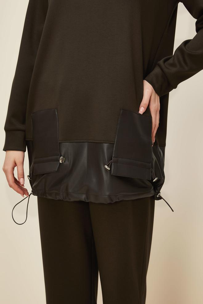 Tesettür giyim KAHVE 45288 8525 2 Lİ PANT.EŞOF.TK.38-44 TEK 40 - ALVİNA