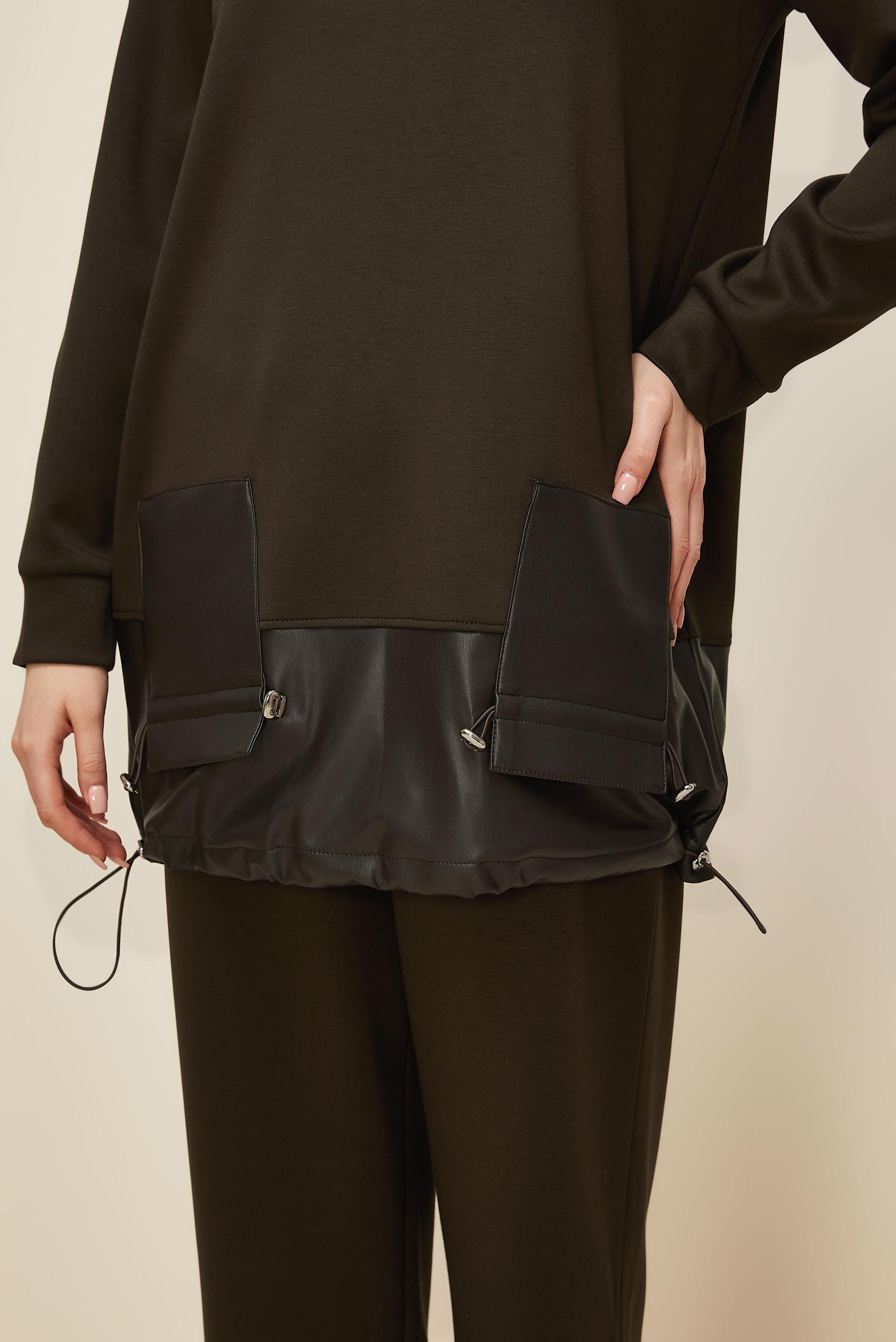 Tesettür giyim KAHVE PANTOLONLU EŞOFMAN TAKIMI 45288