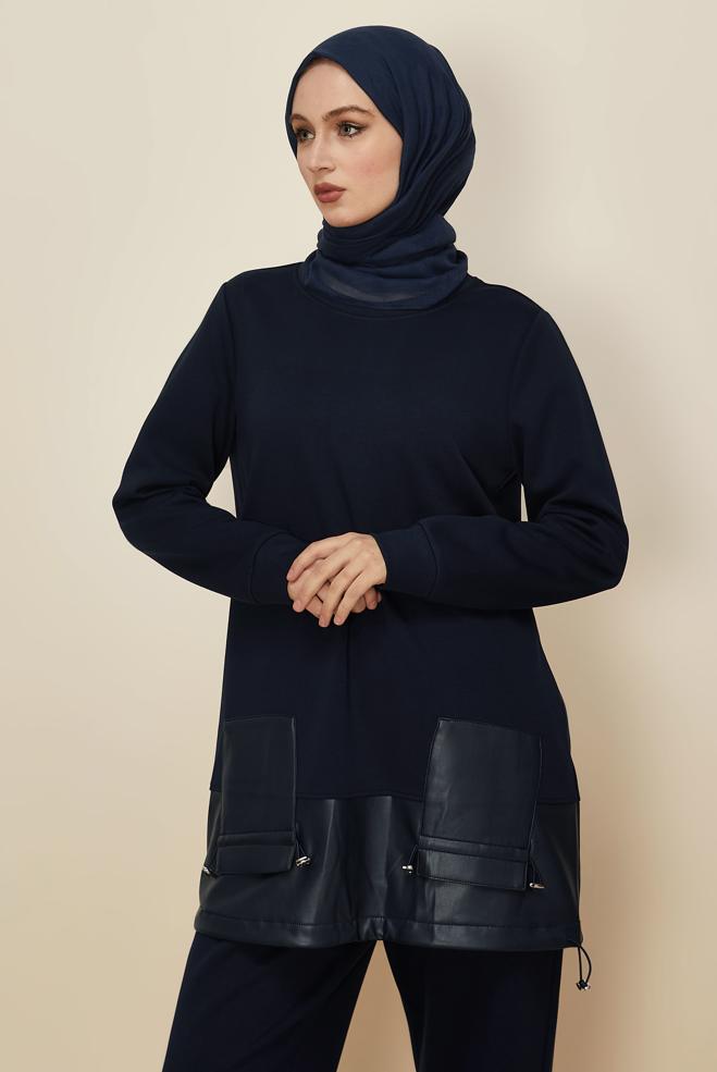Hijab clothing NAVY BLUE 45288 8525 2 Lİ PANT.EŞOF.TK.38-44 TEK 40 - ALVİNA