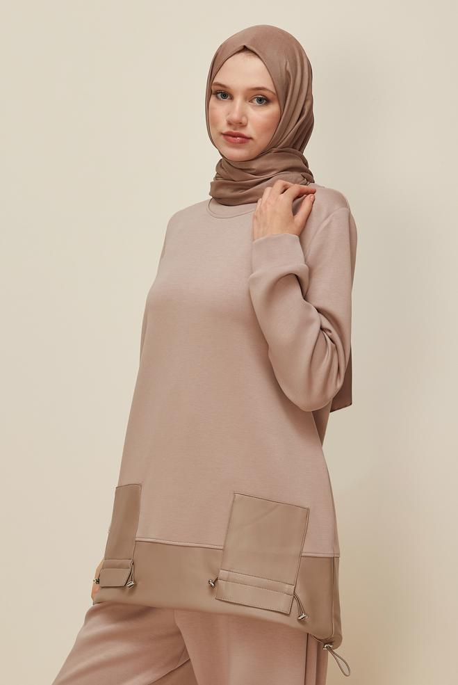 Vêtements hijab VISON ENSEMBLE DE SURVÊTEMENT AVEC PANTALON 45288 - ALVİNA