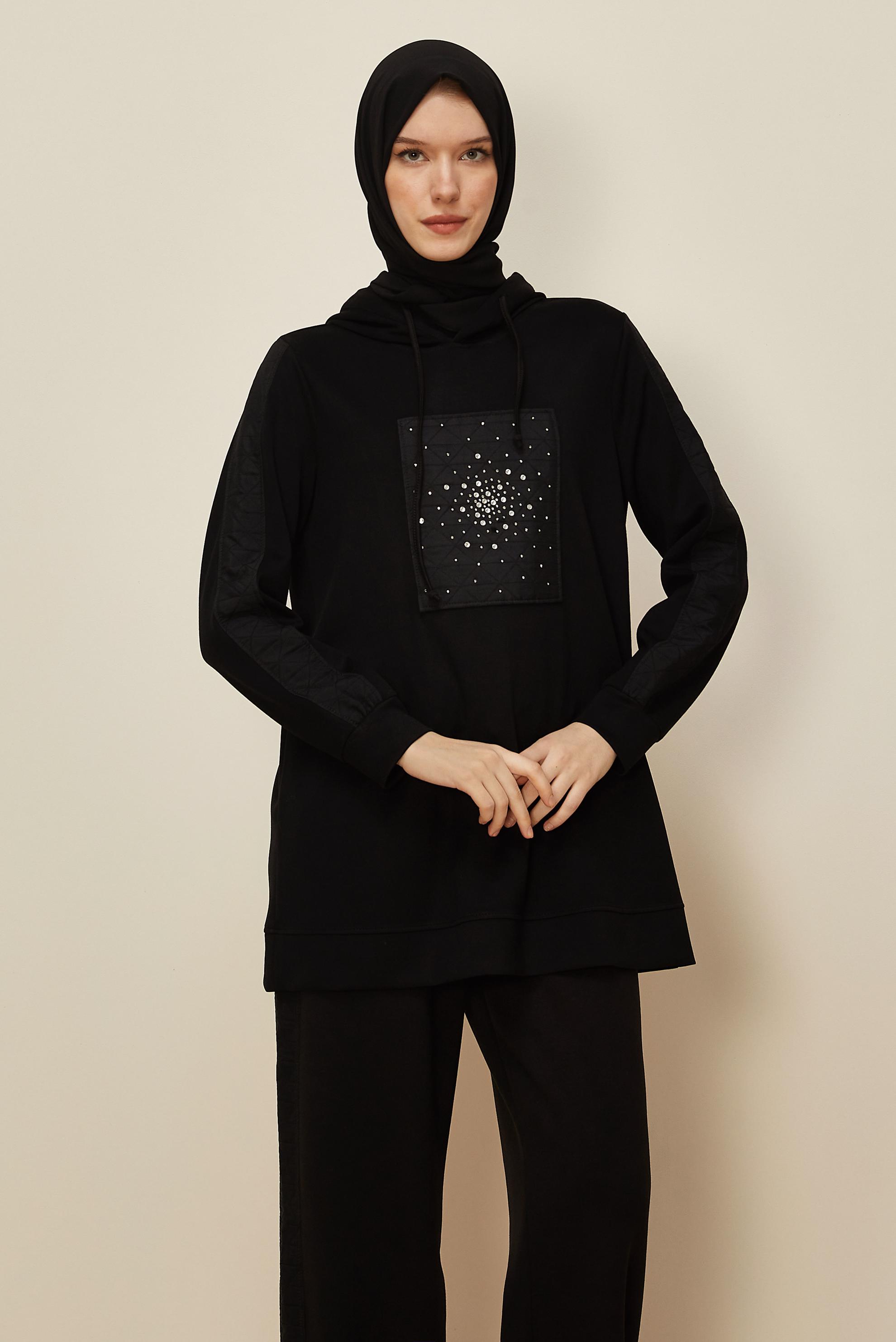 Hijab clothing BLACK TRACKSUIT WITH PANTS 45911