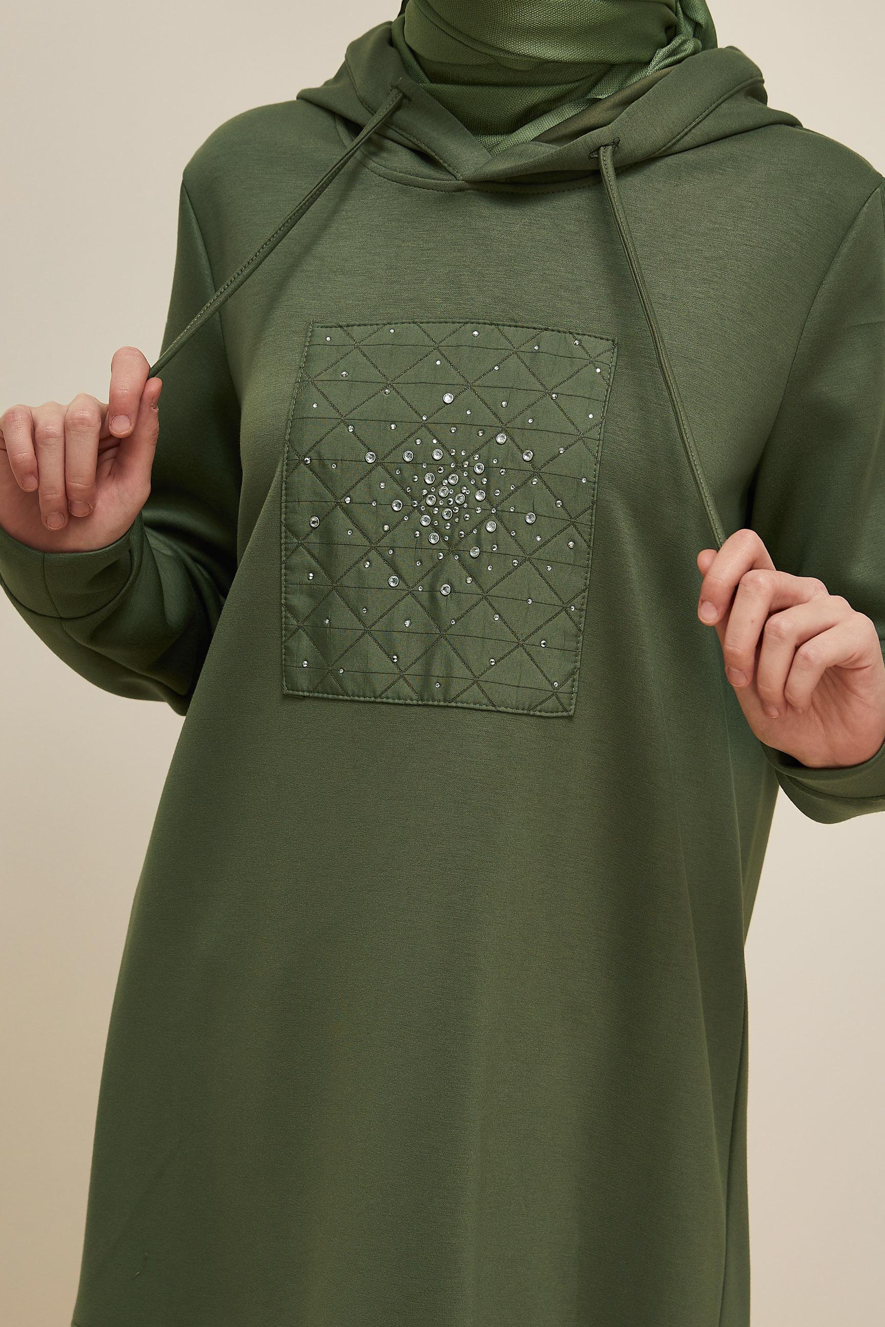 Vêtements hijab KAKI ENSEMBLE DE SURVÊTEMENT AVEC PANTALON 45911