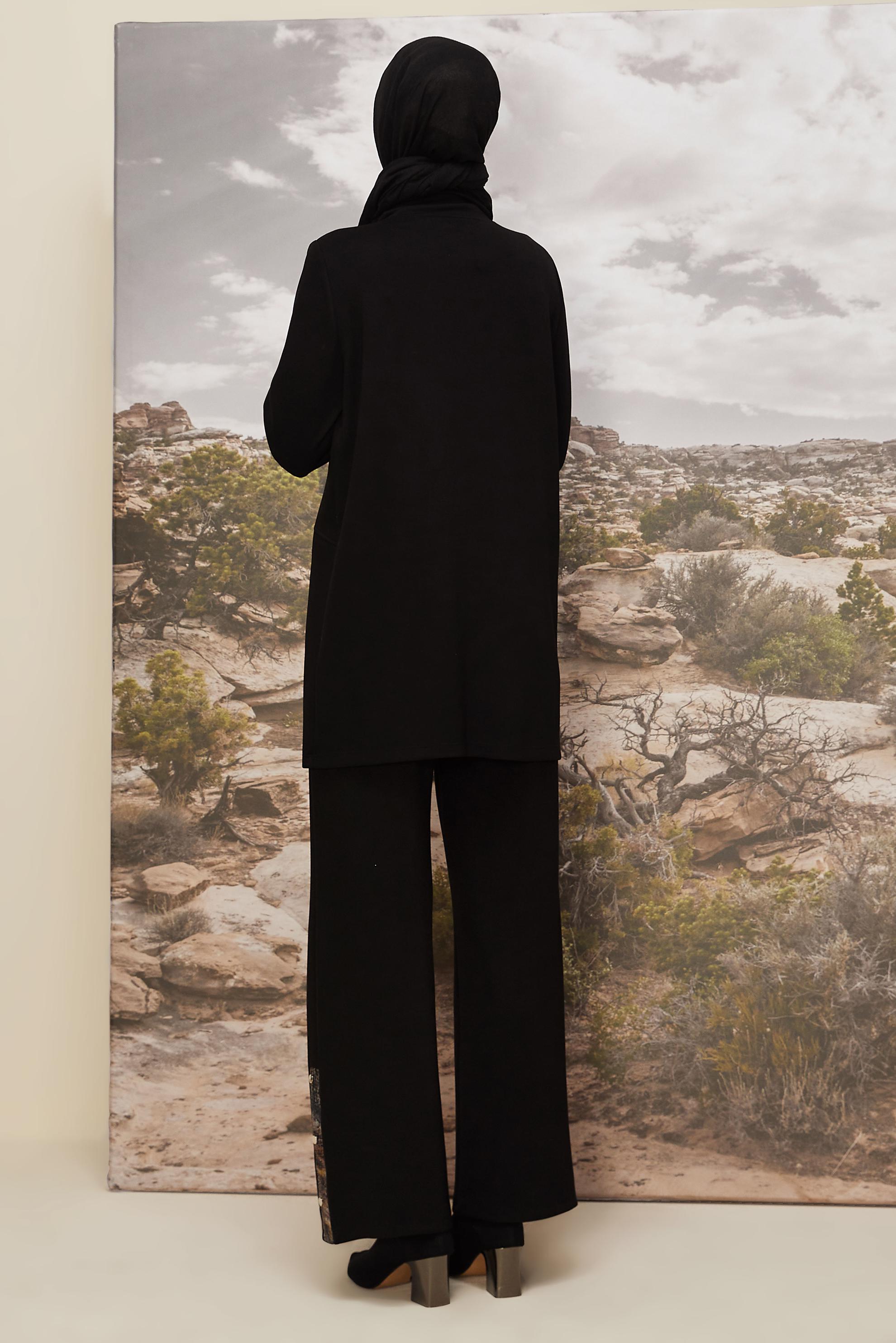 Tesettür giyim SİYAH PUL DETAYLI EŞOFMAN TAKIMI 45912