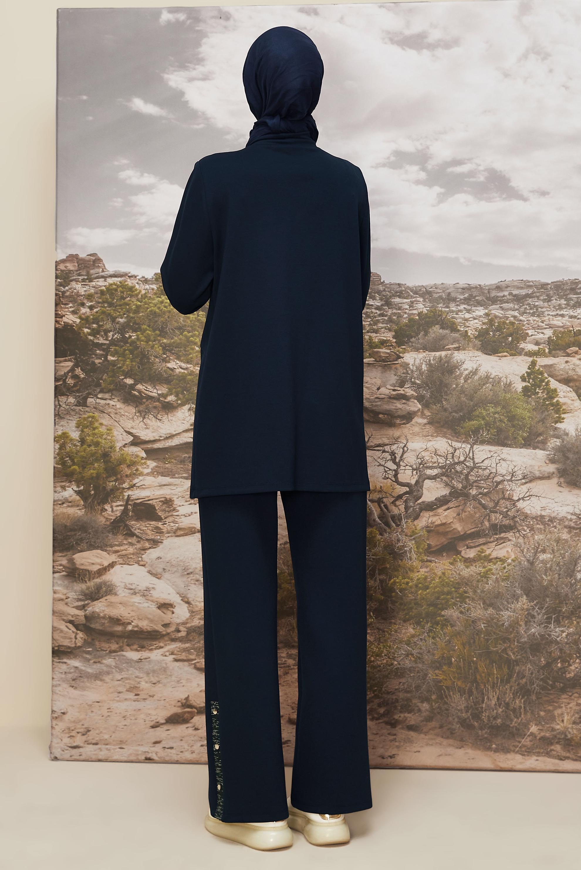 Tesettür giyim LACİVERT PUL DETAYLI EŞOFMAN TAKIMI 45912