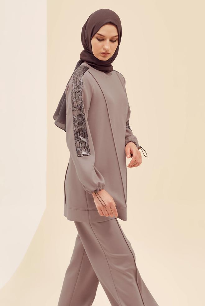 Tesettür giyim KAHVE 45913 CHAKRA 2′Lİ PANT.EŞOF.TK.40-48 TEK 38 - ALVİNA