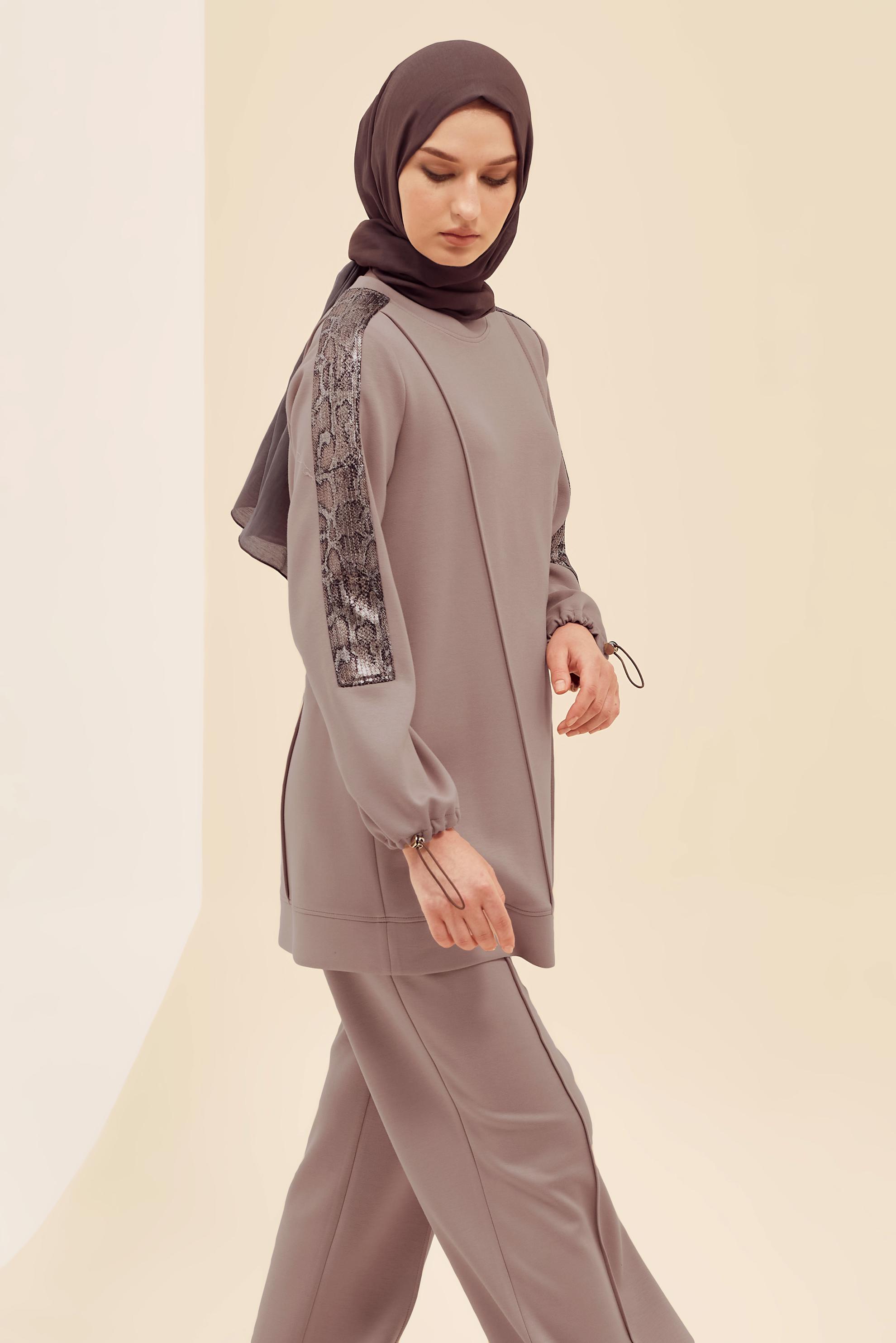 Tesettür giyim KAHVE 45913 CHAKRA 2′Lİ PANT.EŞOF.TK.40-48 TEK 38