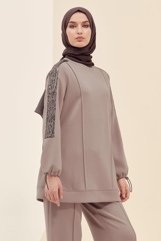 Tesettür giyim KAHVE 45913 CHAKRA 2′Lİ PANT.EŞOF.TK.40-48 TEK 38 - ALVİNA