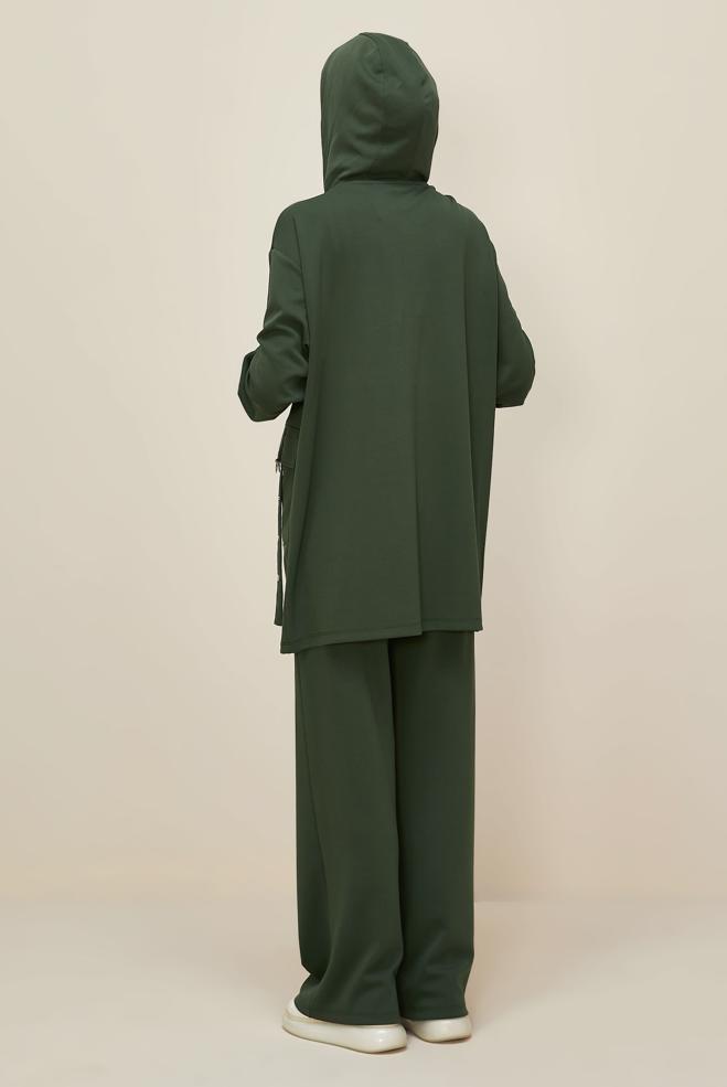 Vêtements hijab KAKI ENSEMBLE SURVÊTEMENT À CAPUCHE 45914 - ALVİNA