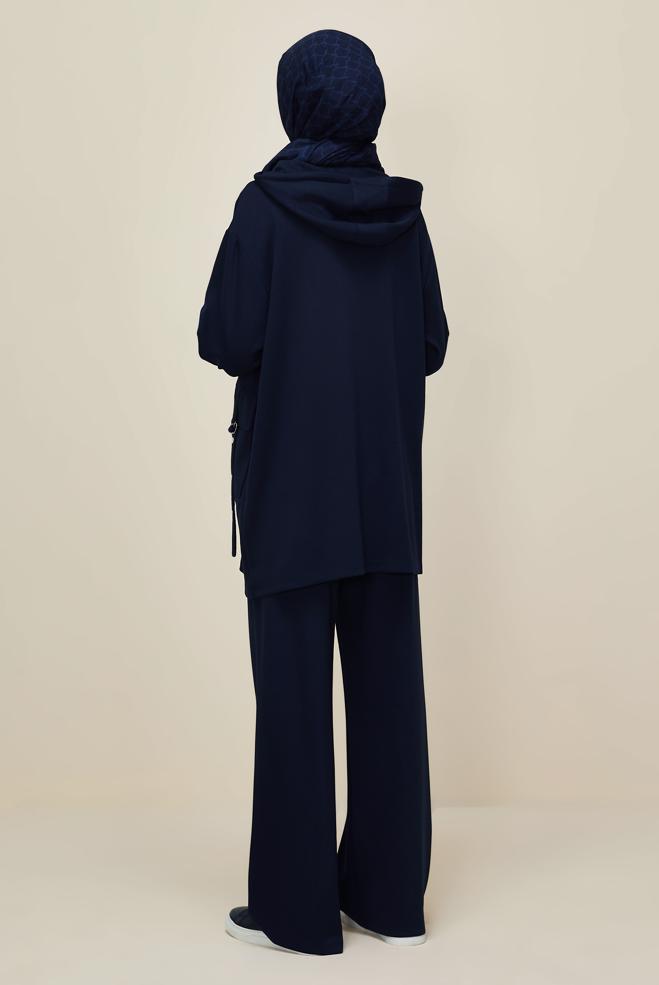 Vêtements hijab BLEU MARINE ENSEMBLE SURVÊTEMENT À CAPUCHE 45914 - ALVİNA