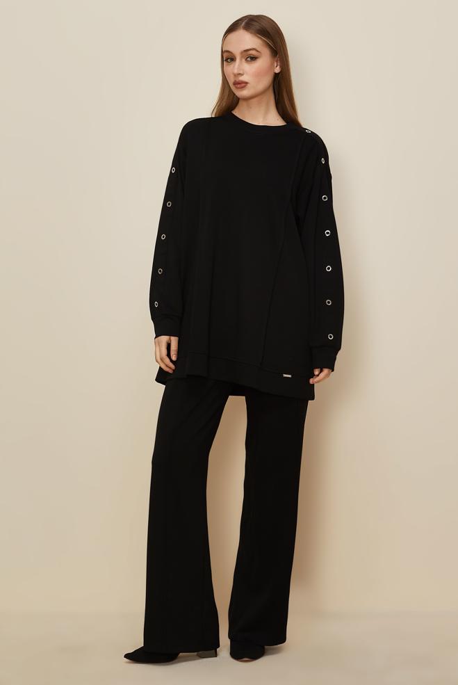 Tesettür giyim SİYAH 45915 AZEL 2 Lİ PANT.EŞOF.38-46 TEK 40 - ALVİNA