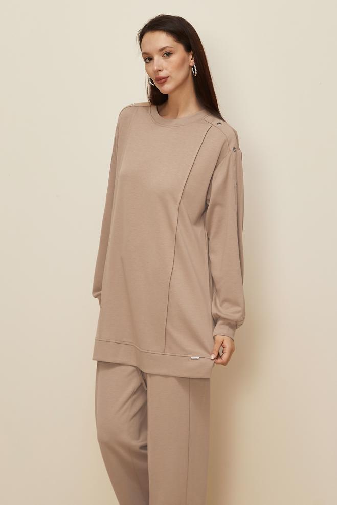 Tesettür giyim BEJ 45915 AZEL 2 Lİ PANT.EŞOF.38-46 TEK 40 - ALVİNA