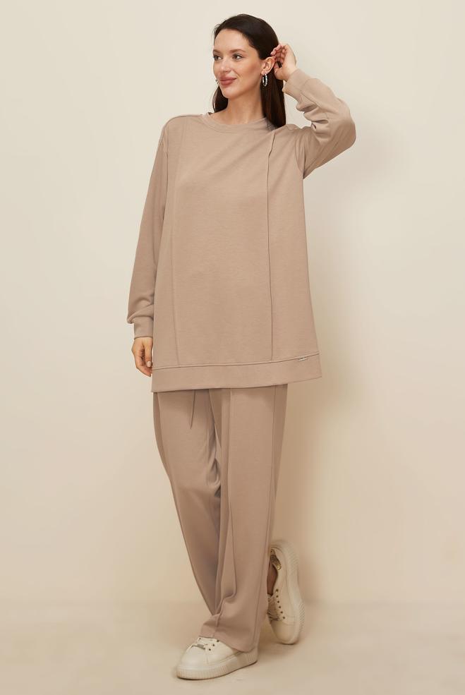 Tesettür giyim BEJ 45915 AZEL 2 Lİ PANT.EŞOF.38-46 TEK 40 - ALVİNA