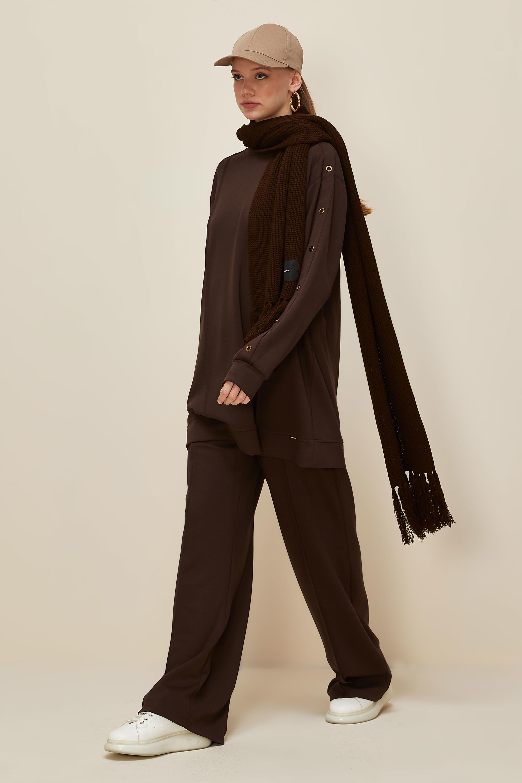 Vêtements hijab BRUN ENSEMBLE SURVÊTEMENT AVEC PANTALON 45915