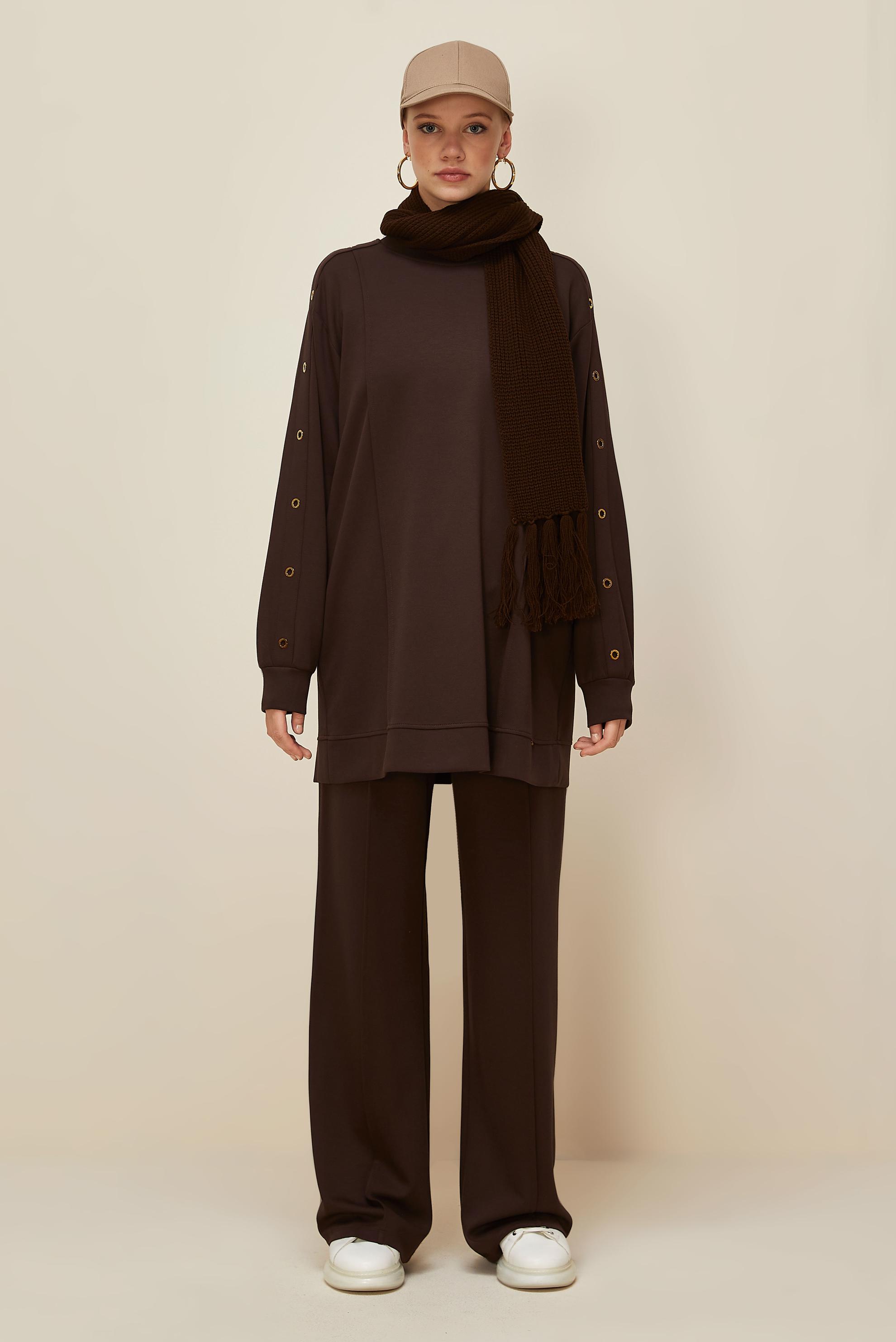 Vêtements hijab BRUN ENSEMBLE SURVÊTEMENT AVEC PANTALON 45915