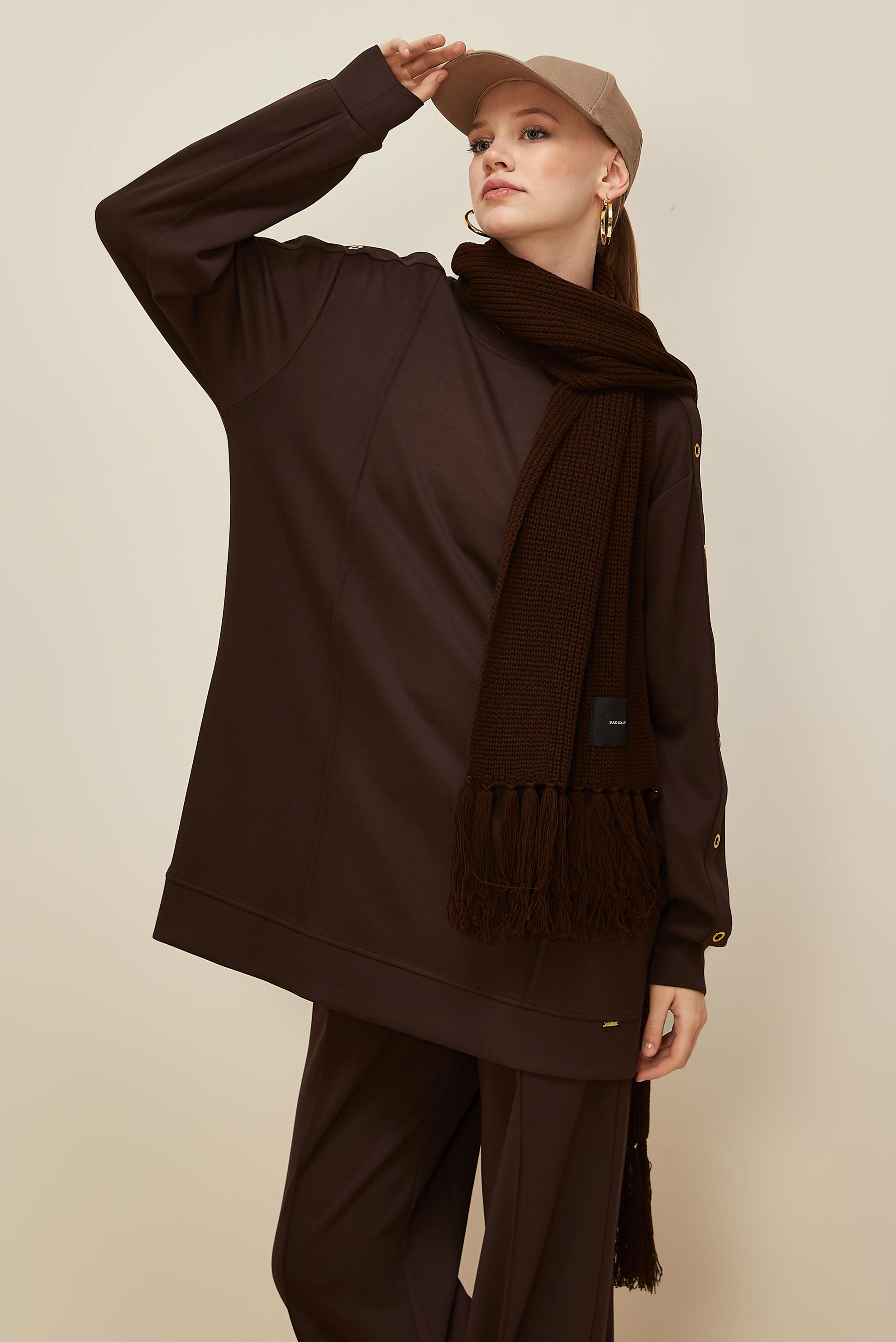 Vêtements hijab BRUN ENSEMBLE SURVÊTEMENT AVEC PANTALON 45915