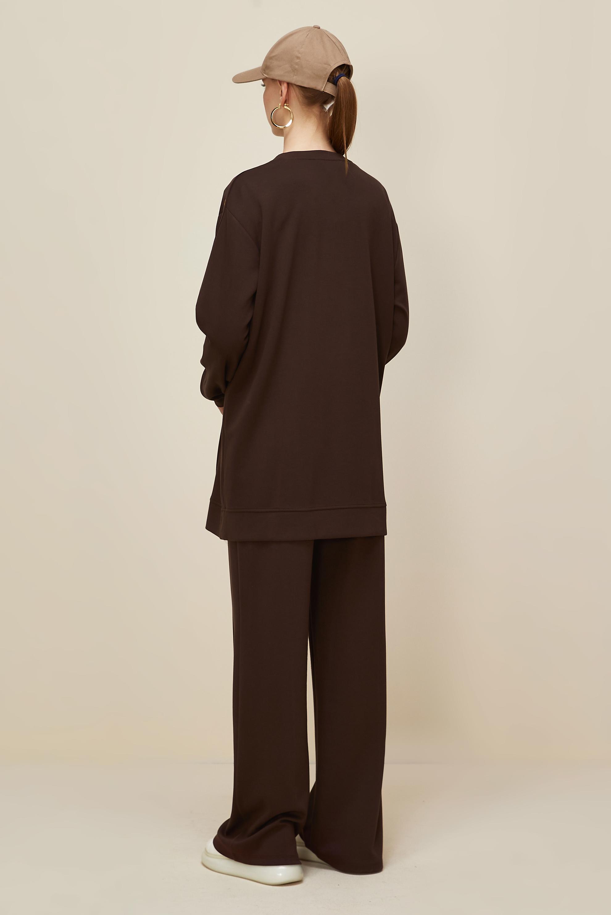 Vêtements hijab BRUN ENSEMBLE SURVÊTEMENT AVEC PANTALON 45915