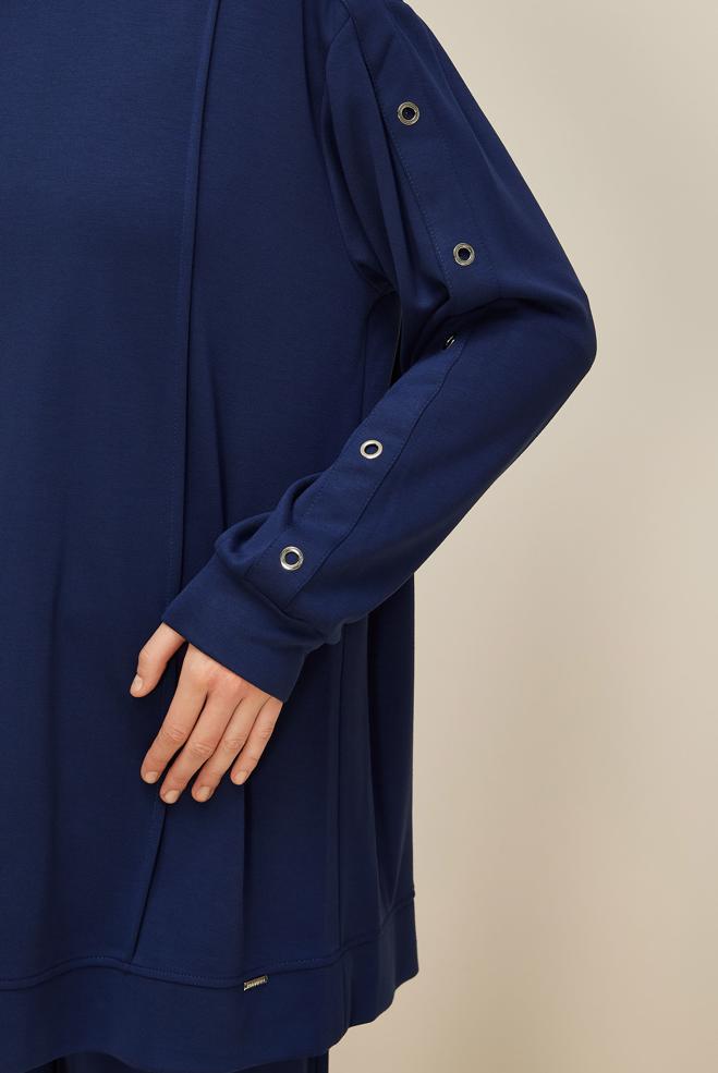 Vêtements hijab BLEU MARINE ENSEMBLE SURVÊTEMENT AVEC PANTALON 45915 - ALVİNA