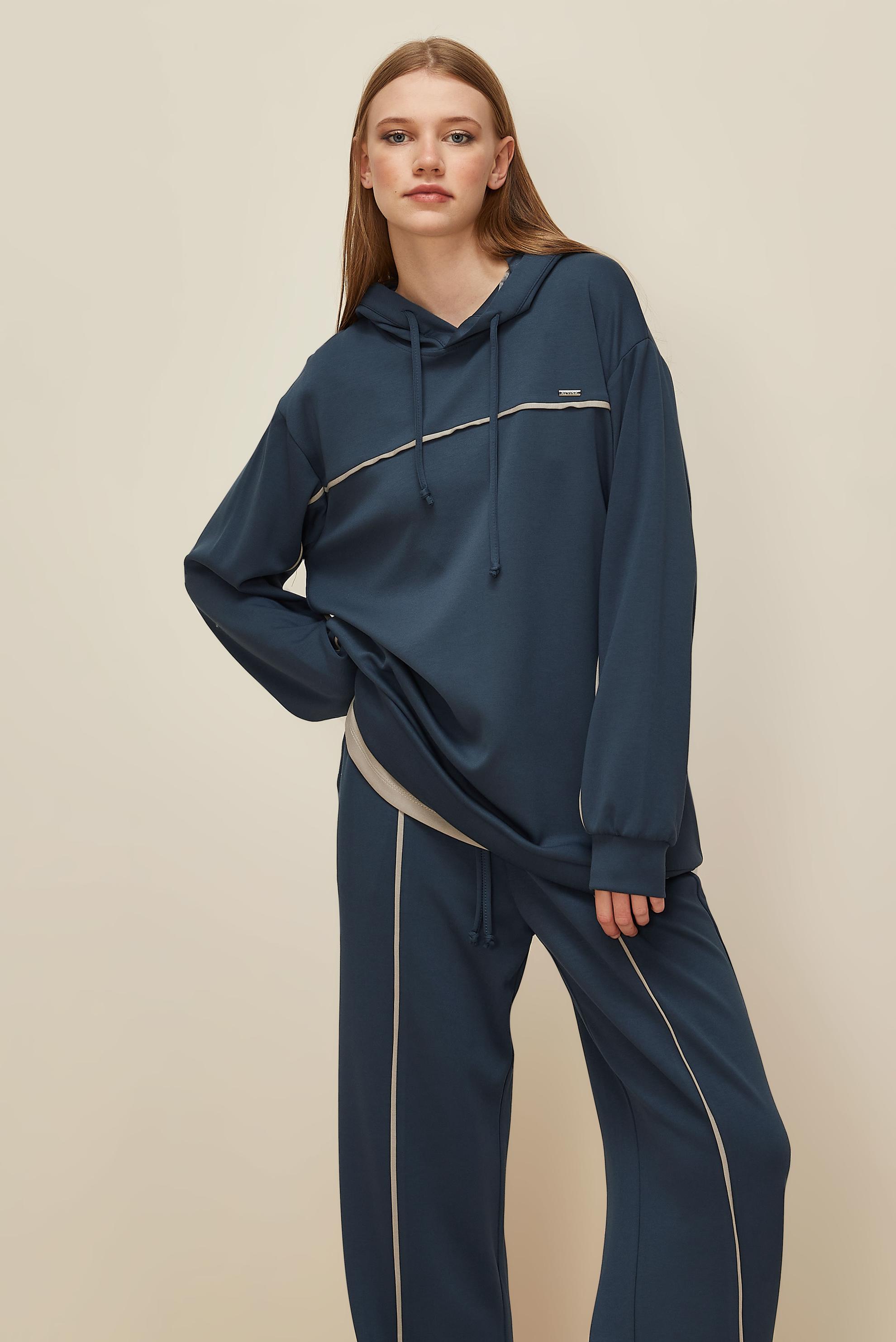 Vêtements hijab GRIS ENSEMBLE DE SURVÊTEMENT AVEC PANTALON 45916