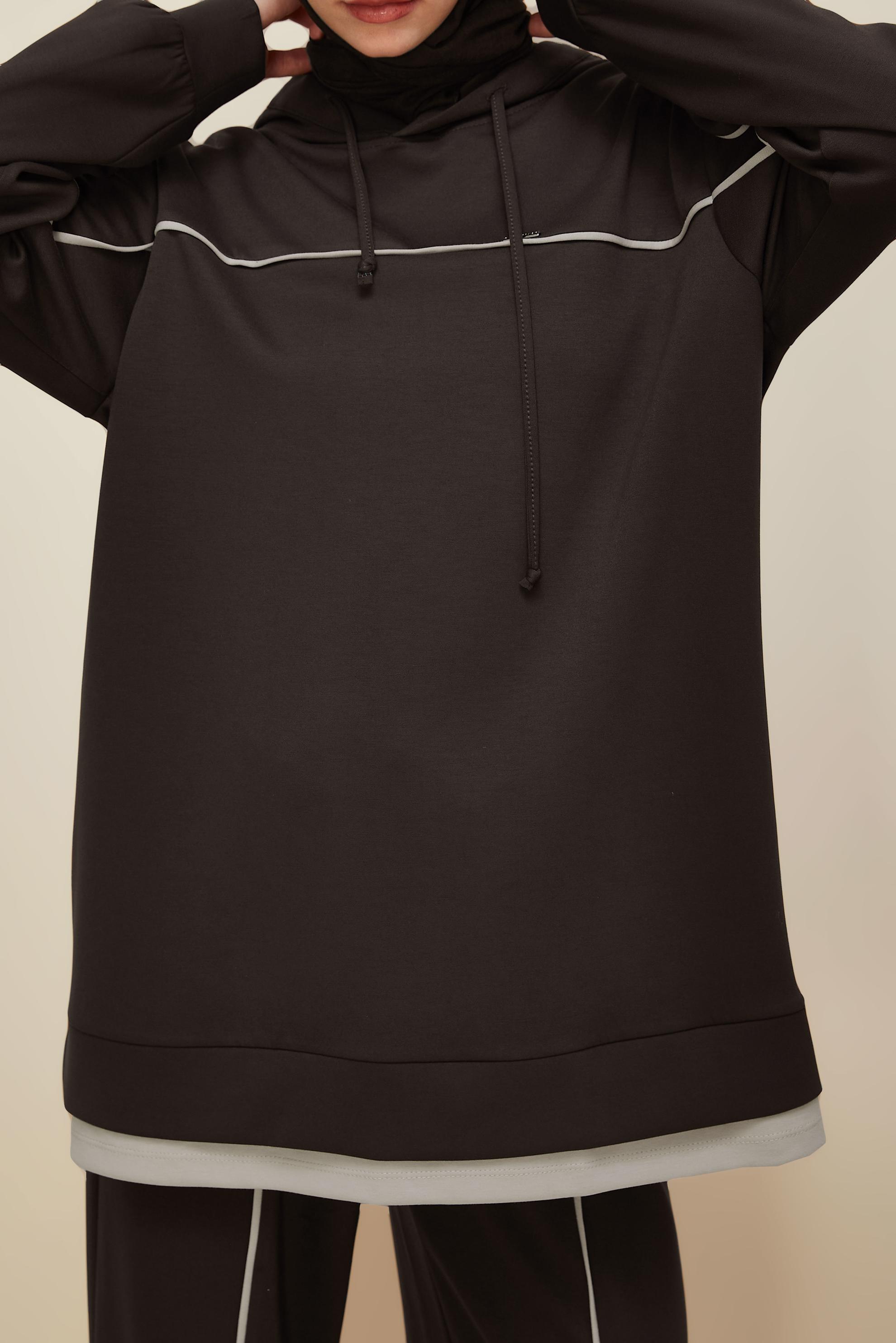 Vêtements hijab BRUN ENSEMBLE DE SURVÊTEMENT AVEC PANTALON 45916