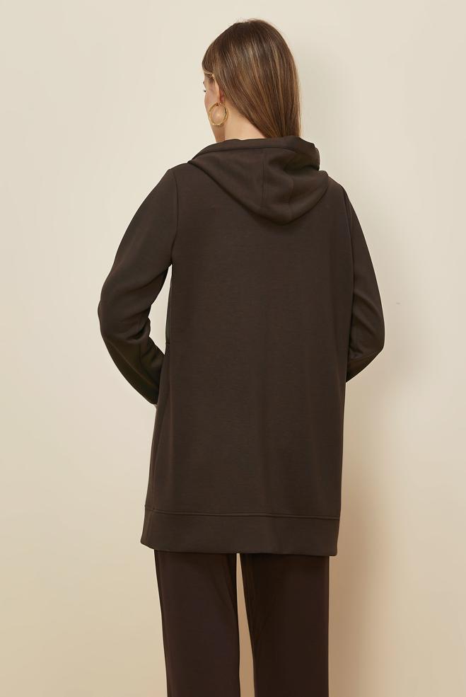 Tesettür giyim KAHVE 45917 8525 EŞOFMAN TUNİK 38-46 TEK 40 - ALVİNA