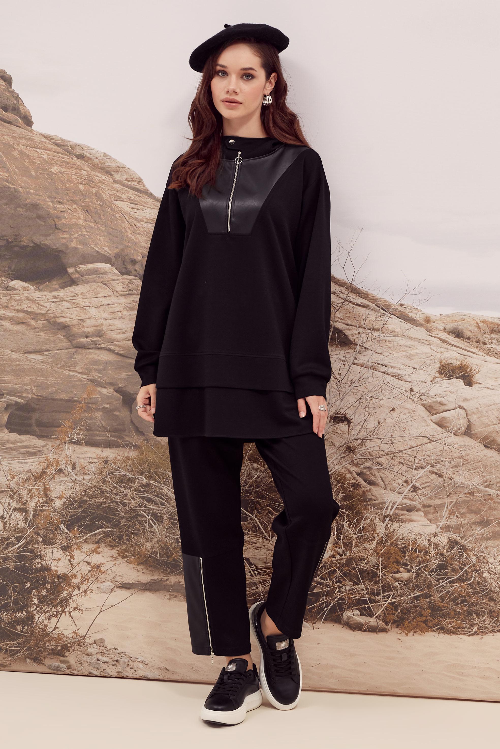 Tesettür giyim SİYAH 45918 CHAKRA 2′Lİ PANT.EŞOF. 38-44 TEK40