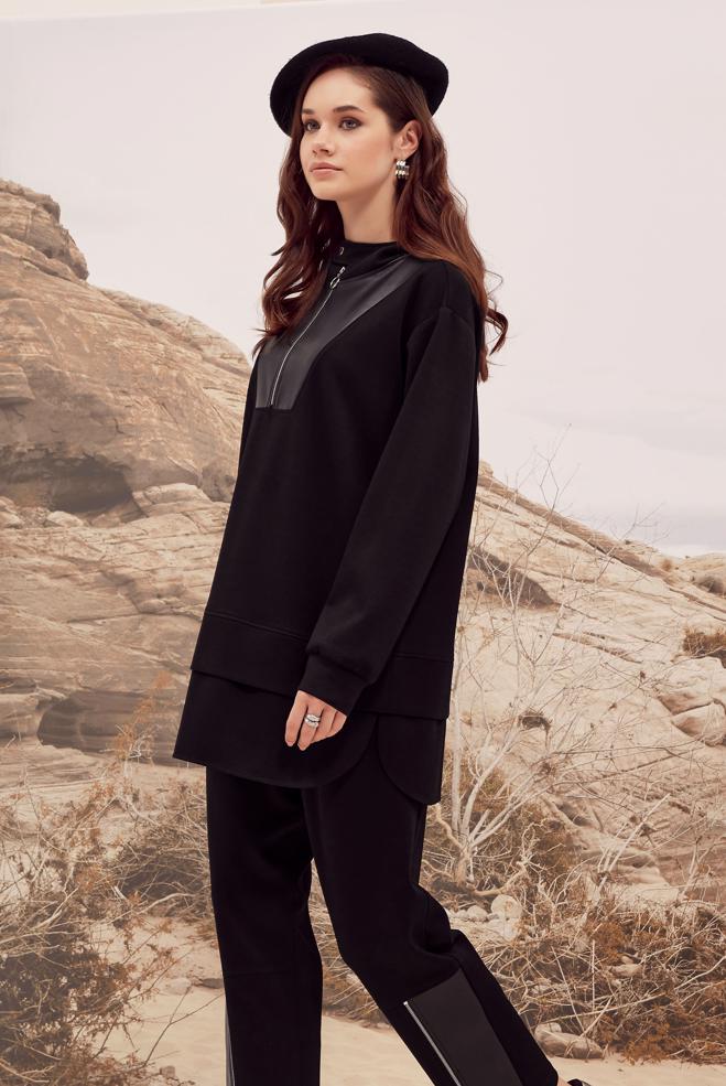 Tesettür giyim SİYAH 45918 CHAKRA 2′Lİ PANT.EŞOF. 38-44 TEK40 - ALVİNA