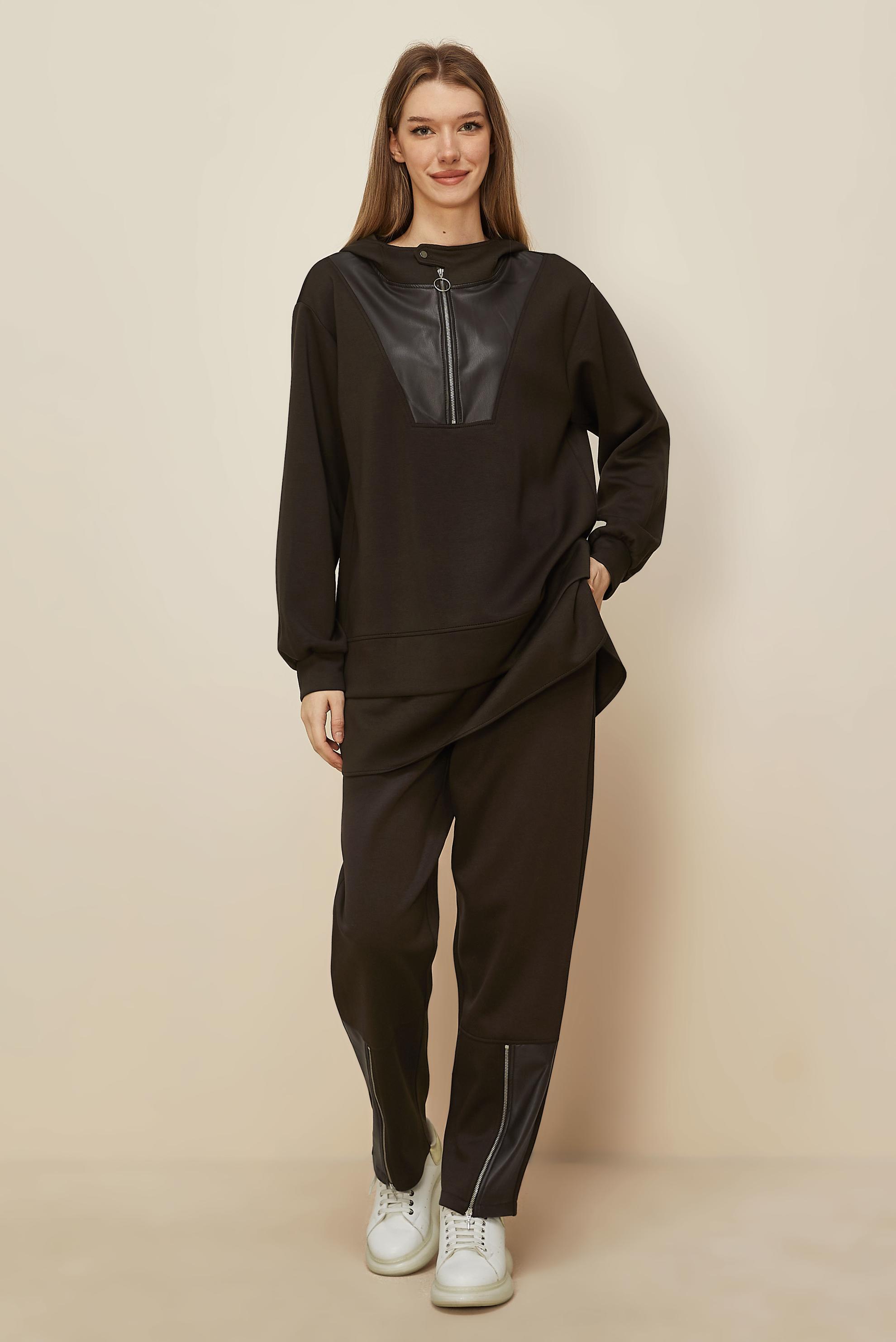 Tesettür giyim KAHVE 45918 CHAKRA 2&prime;Lİ PANT.EŞOF. 38-44 TEK40