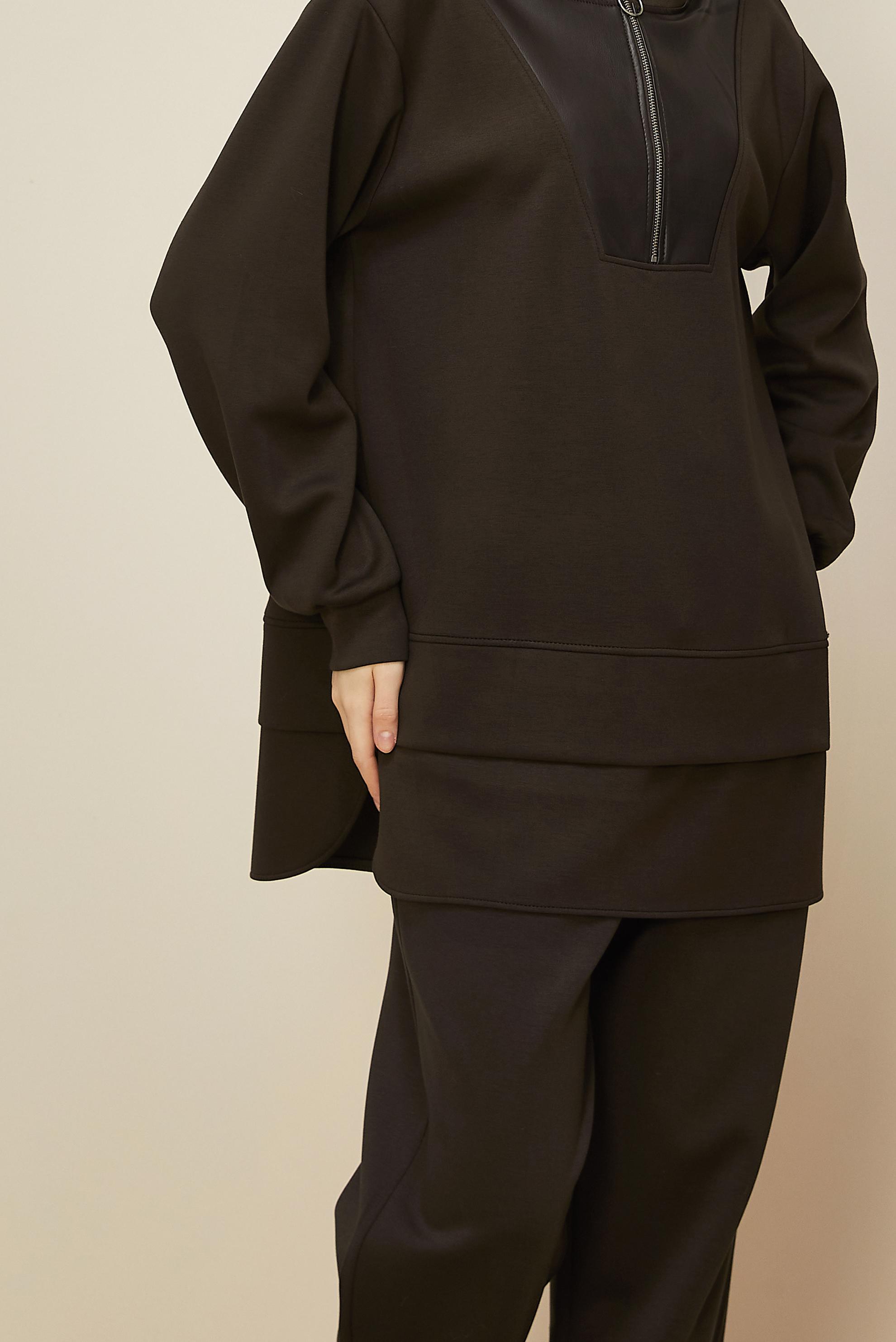 Tesettür giyim KAHVE 45918 CHAKRA 2&prime;Lİ PANT.EŞOF. 38-44 TEK40