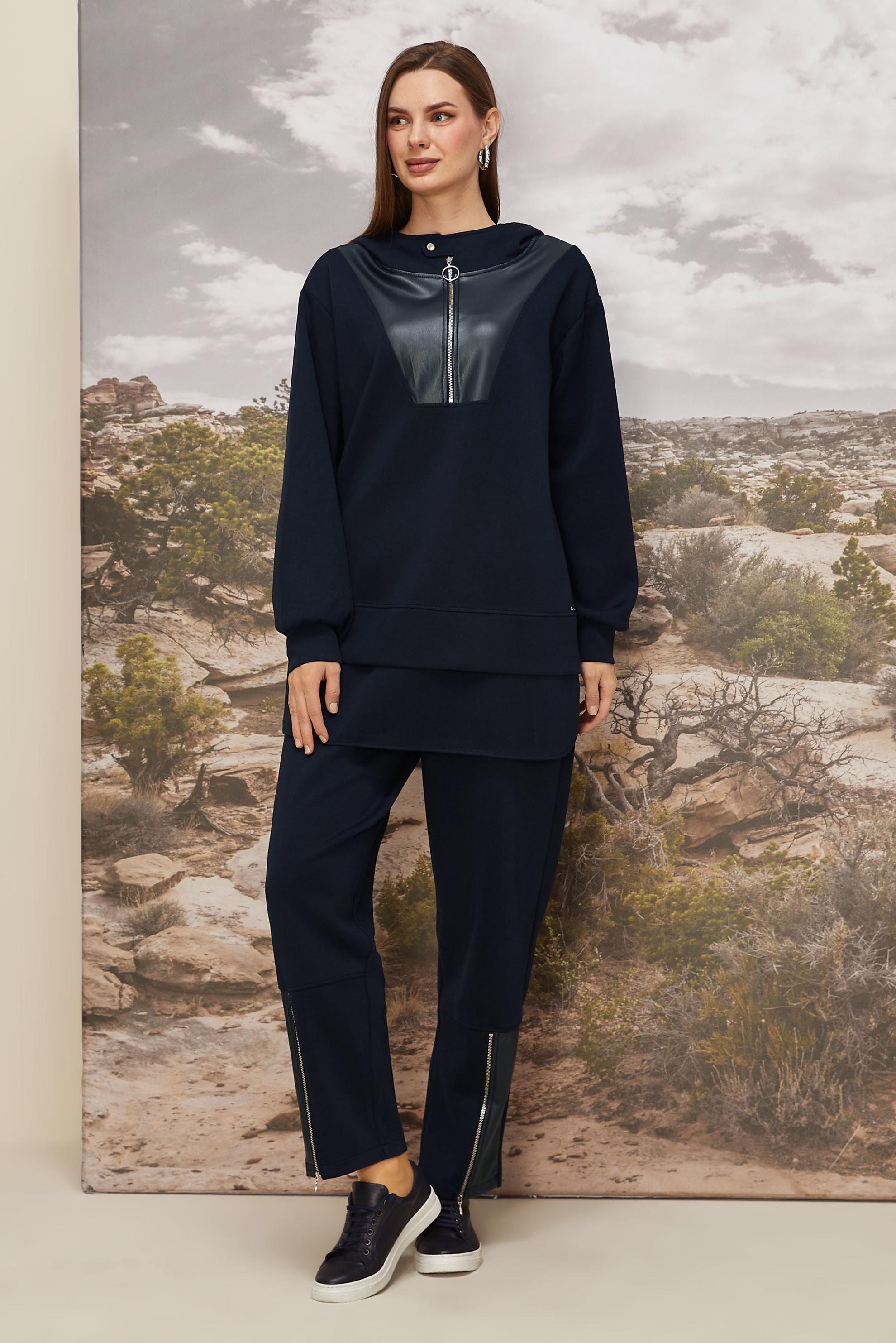 Hijab clothing NAVY BLUE TRACKSUIT SET WITH PANTS 45918