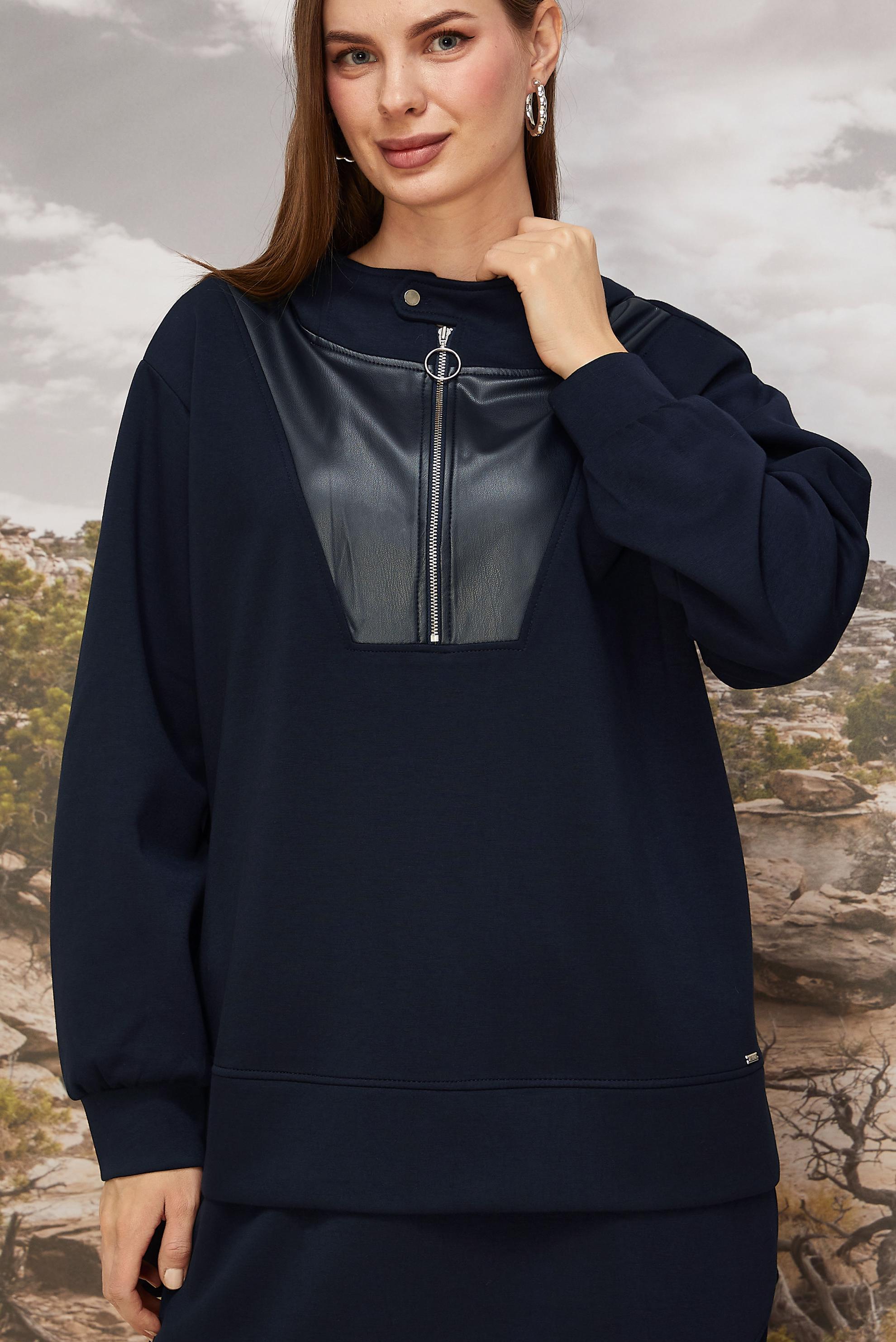 Hijab clothing NAVY BLUE TRACKSUIT SET WITH PANTS 45918