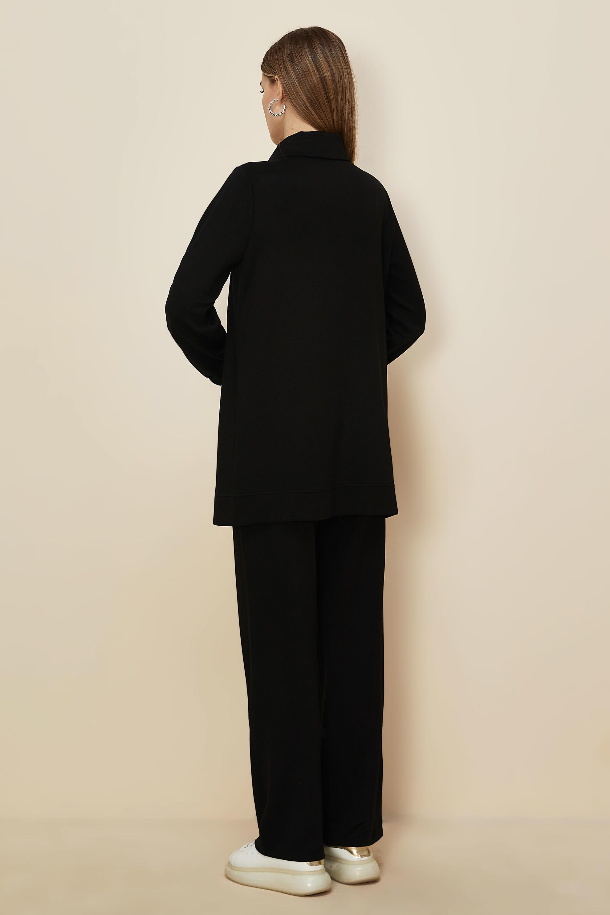 Tesettür giyim SİYAH ÇITÇITLI EŞOFMAN TAKIMI 45919